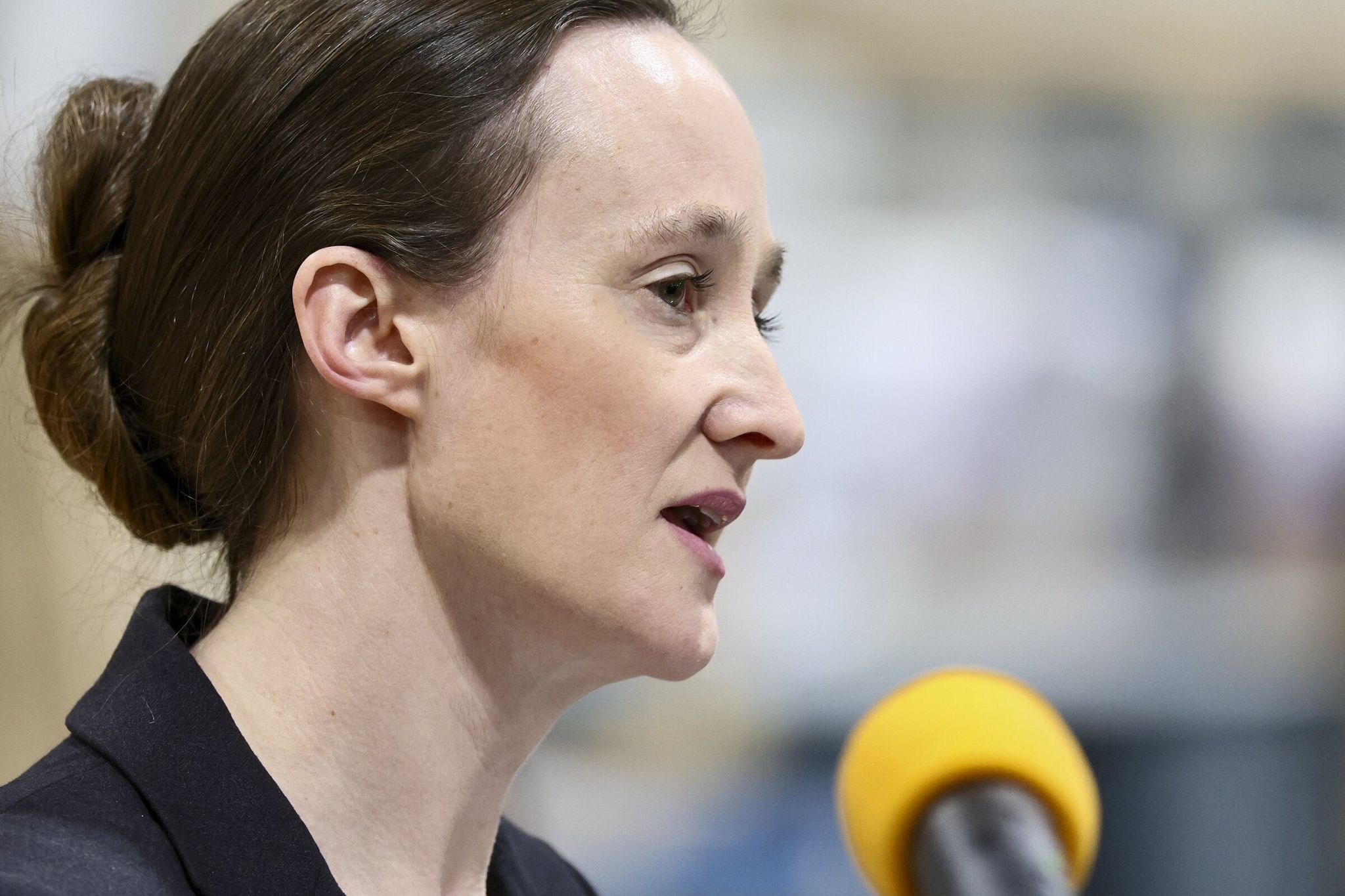 Mayor Kathy Wilson at an event in March. Wilson said Saturday that the city of Seattle has not issued permits and has not green‑lit new data centers. (Kevin Clark / The Seattle Times)