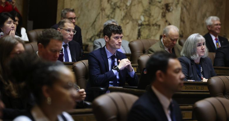 In a recent Kitsap Sun op-ed, Rep. Greg Nance, D-Bainbridge Island, center, accused Sen. Marko Liias, D-Edmonds, chair of the Senate’s transportation committee, of sabotaging a bill to give local communities the latitude to start their own passenger ferry service. (Ken Lambert / The Seattle Times, 2025)