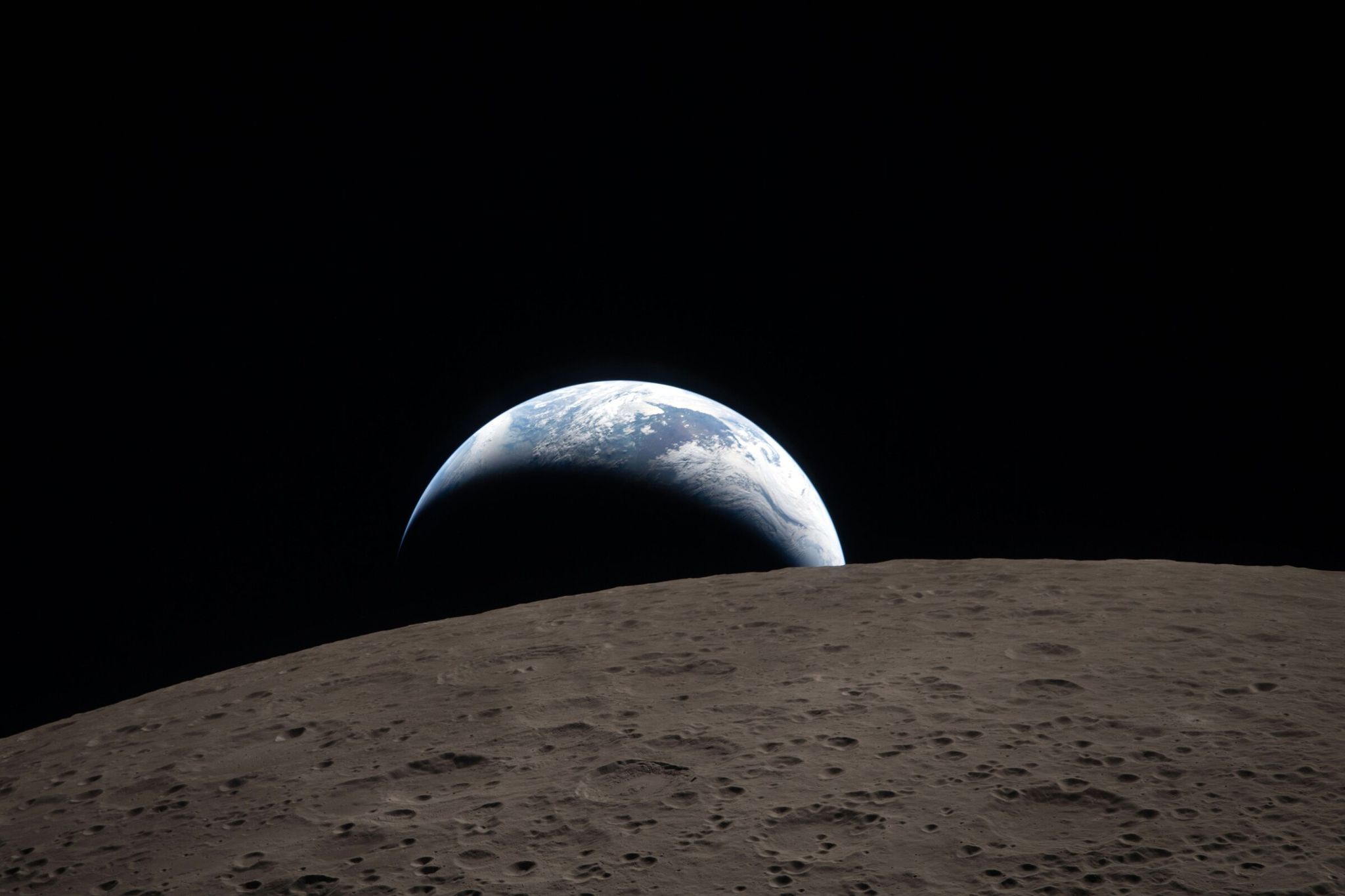 Photo courtesy of NASA shows an Earthset taken by the Artemis II crew from the Orion spacecraft Integrity during their flyby of the far side of the Moon on the evening of Monday, April 6, 2026. (NASA via The New York Times)