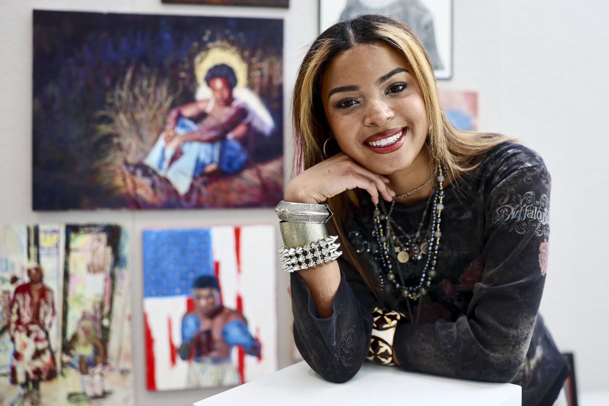Kameirah Johnson, a Lakeside School senior, has been selected as one of five finalists for the Doodle for Google contest from tens of thousands of submissions nationwide.  (Kevin Clark / The Seattle Times)