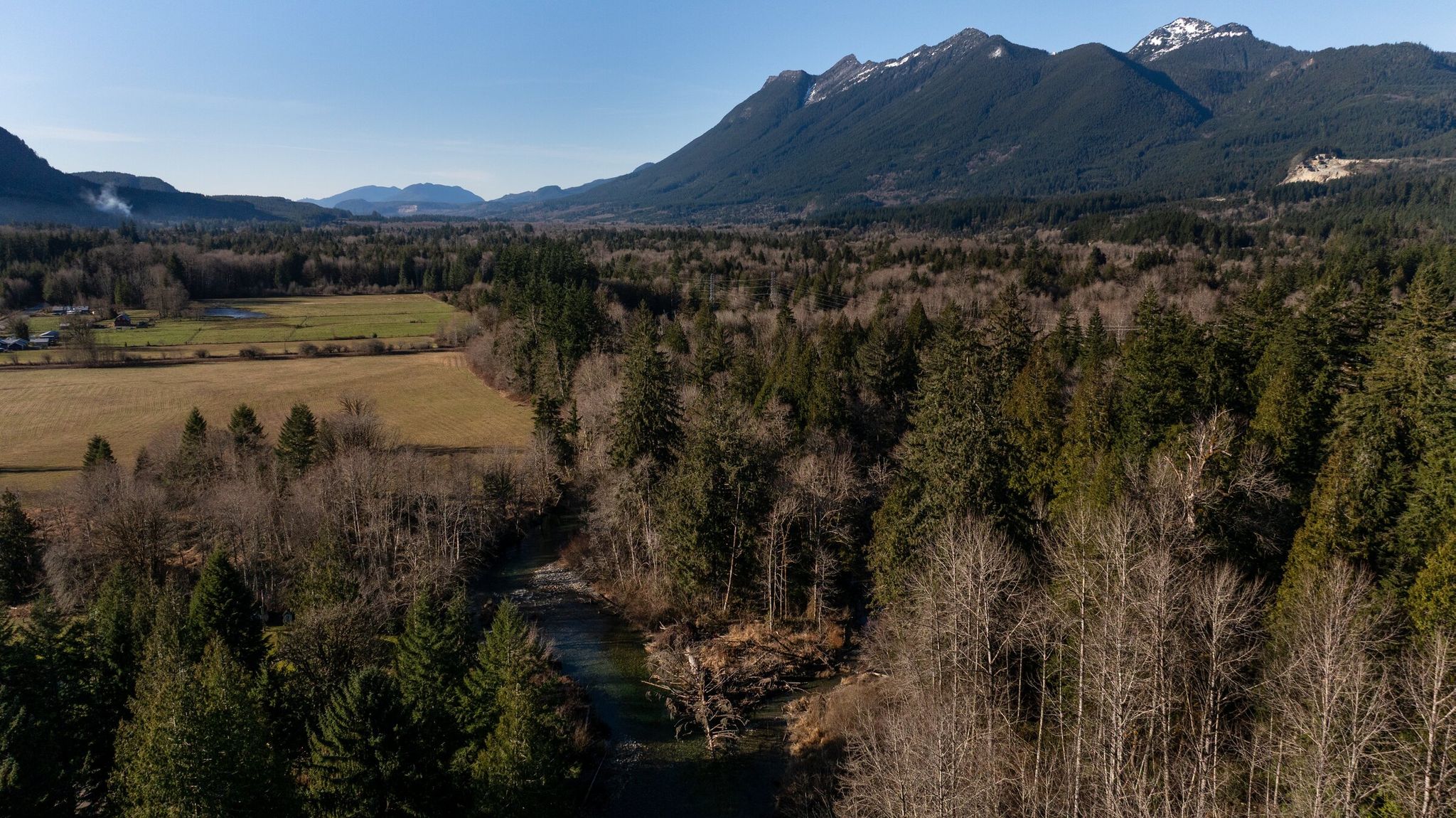 Squire Creek, a tributary of the North Fork Stillaguamish River, flows through Snohomish County on Jan. 21. (Erika Schultz / The Seattle Times)