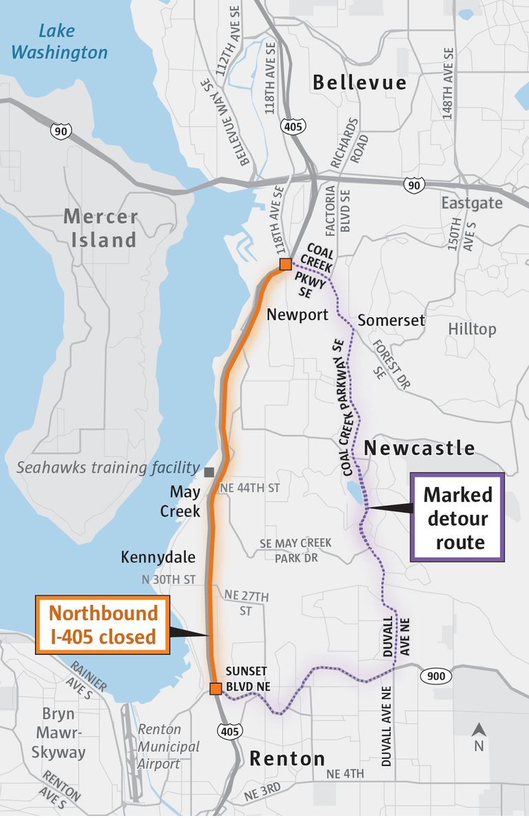 Another I-405 closure to complicate weekend traffic | The Seattle Times