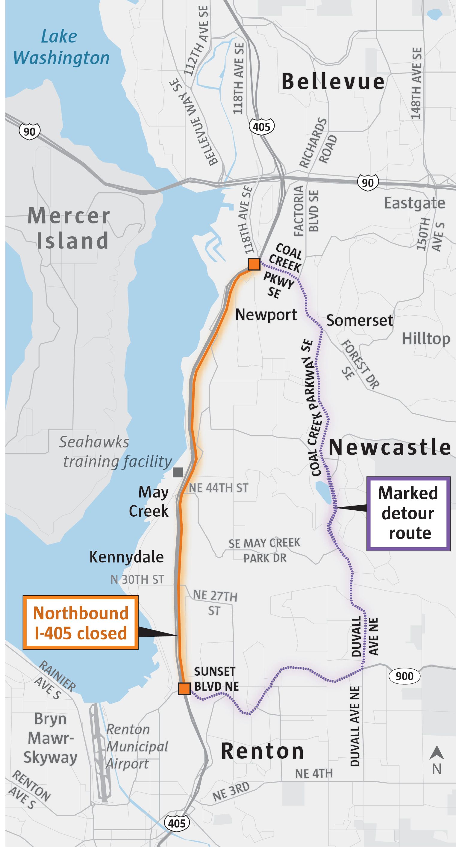 Another I-405 closure to complicate weekend traffic | The Seattle
