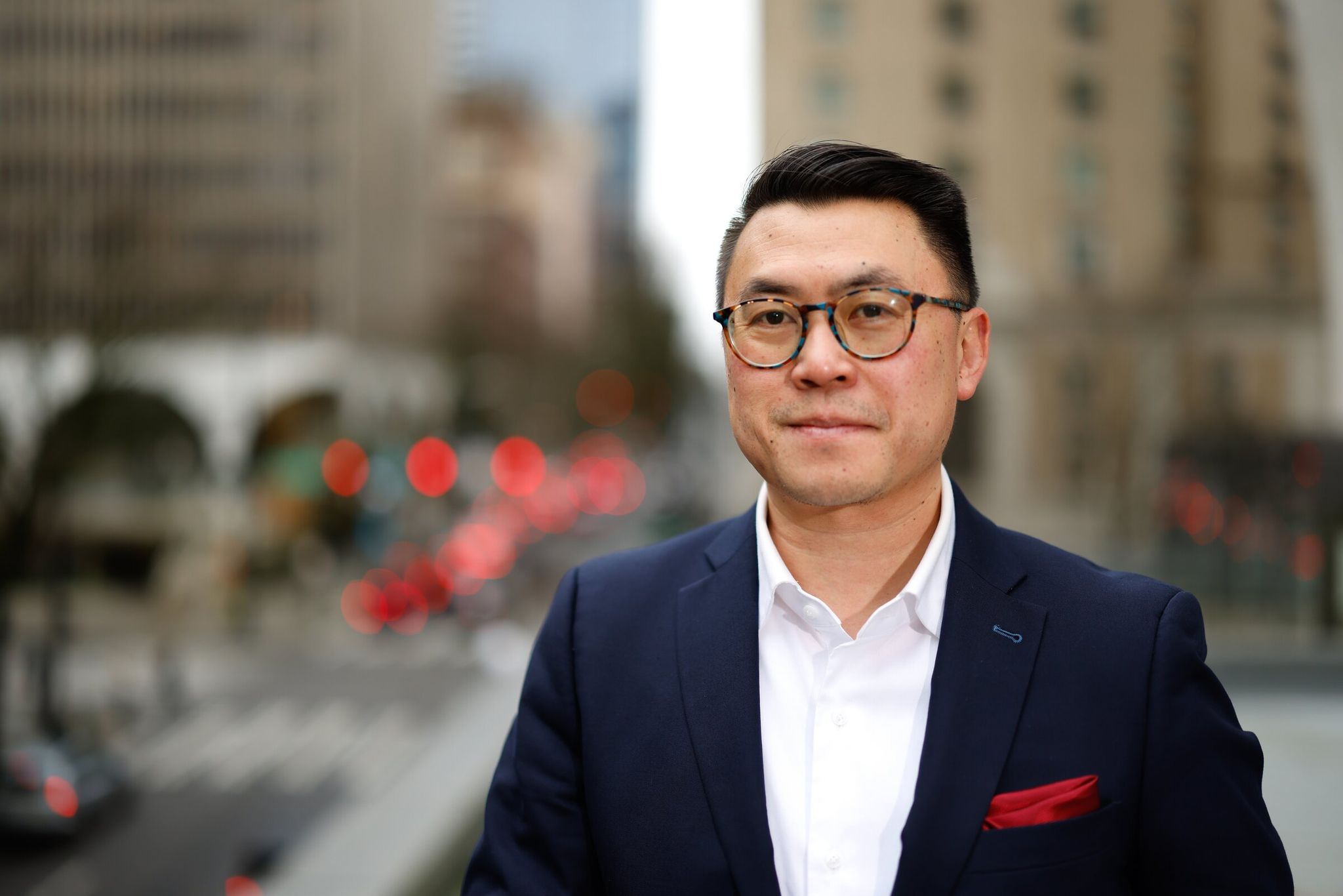 Joe Nguyen, Director of the Seattle Metropolitan Chamber of Commerce, photographed in Seattle on Wednesday, March 17, 2026. (Karen Ducey / The Seattle Times)