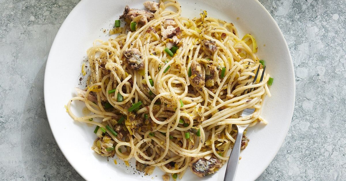 For this pasta, you just need sardines and a few simple aromatics