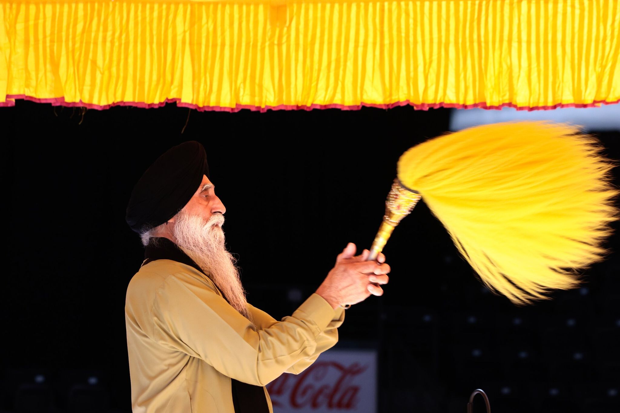 Jarnail Singh takes part in Vaisakhi, also known as Sikh Day, the annual religious and cultural event organized by Singh Sabha gurdwara in Renton. (Karen Ducey / The Seattle Times)