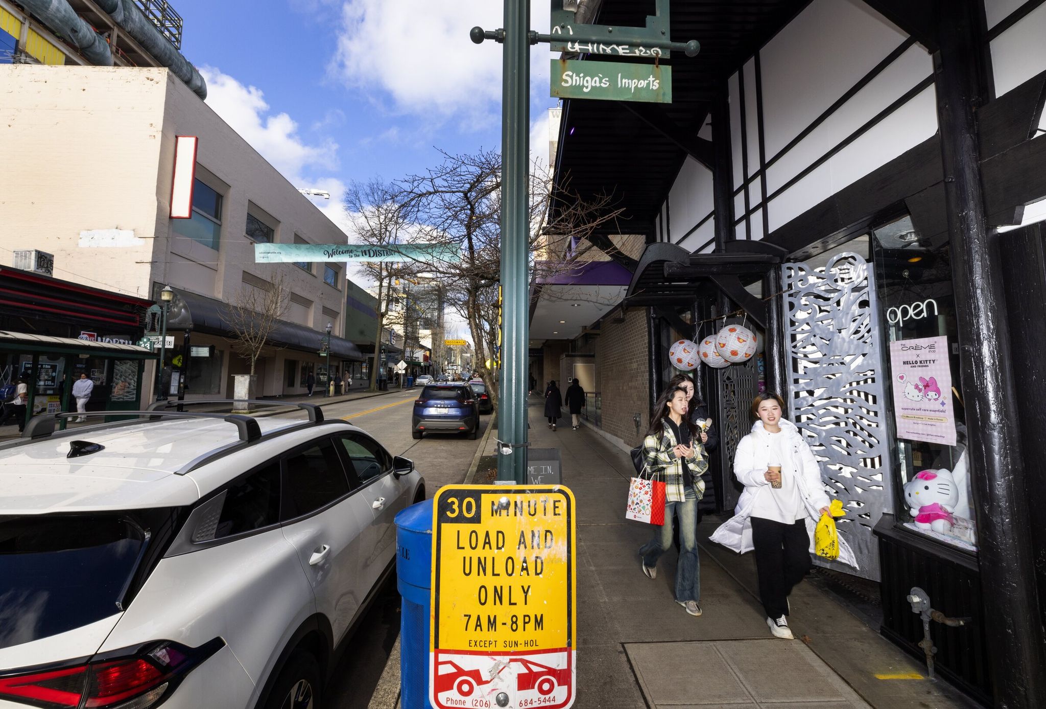 A now-canceled event was going to close a stretch of The Ave to cars on two consecutive Saturdays, to test how people and businesses reacted to a quieter street. (Ken Lambert / The Seattle Times, 2024)