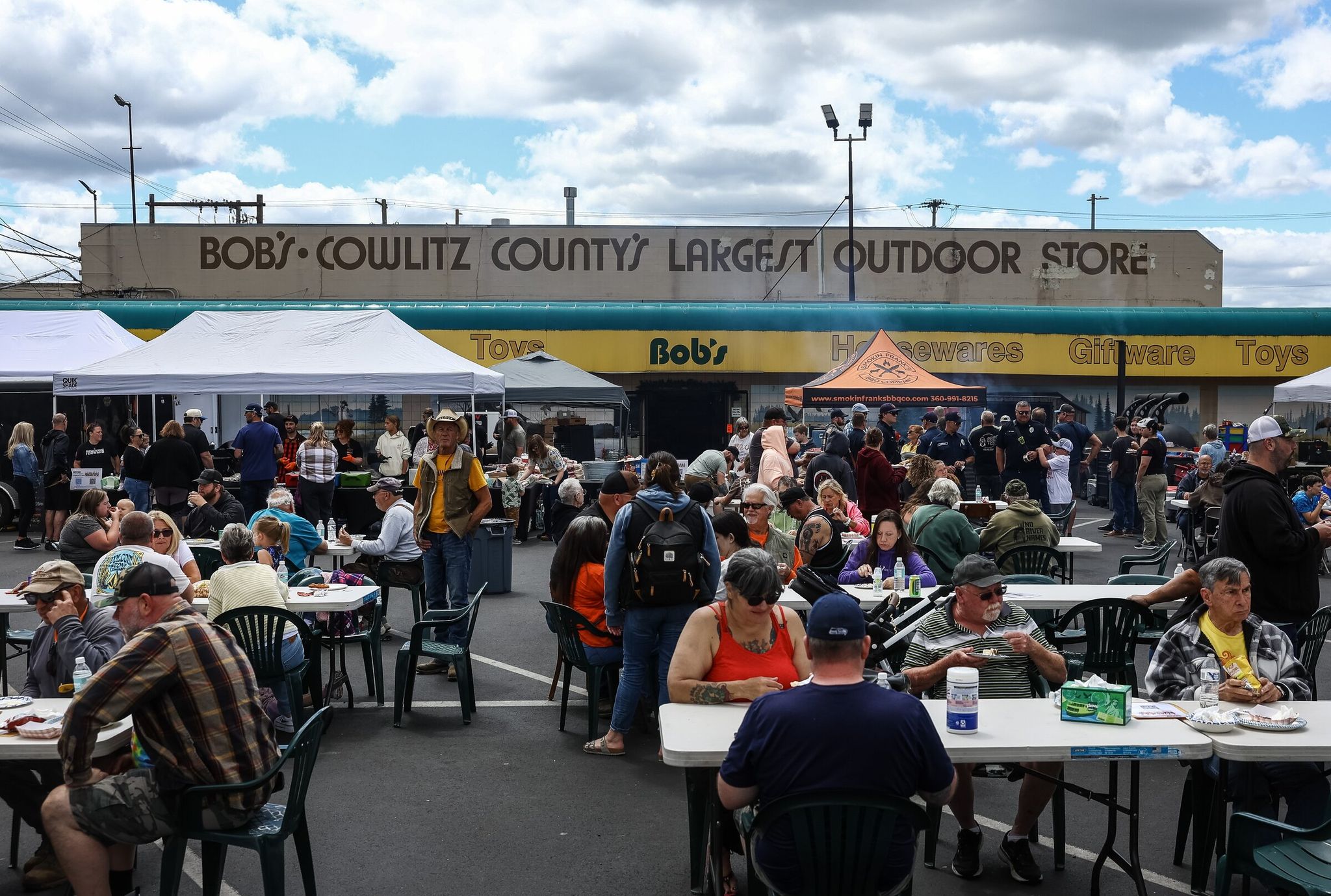Hundreds of people attended the Nippon Family community barbecue and fundraiser on Saturday in Longview. (Nick Wagner / The Seattle Times)