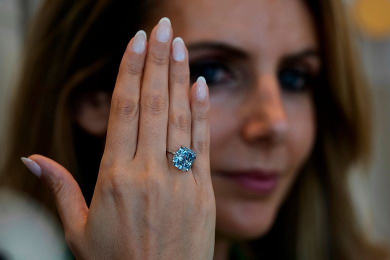 Ocean Dream' blue-green diamond sells for more than $17 million at  Christie's auction in Geneva | The Seattle Times