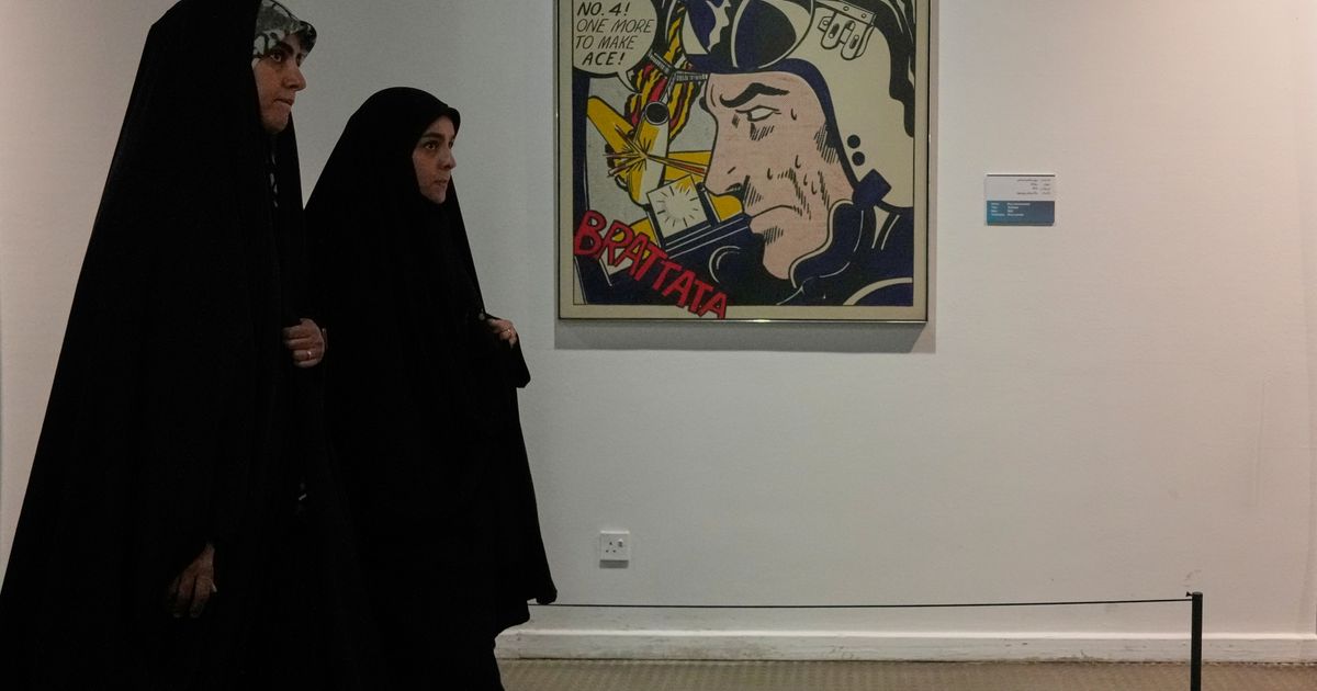 An Iranian museum holds a rare exhibit of American art, reflecting on war