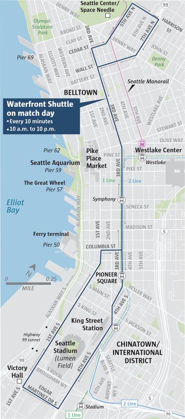 Free Seattle waterfront shuttle returns, expands for World Cup | The ...