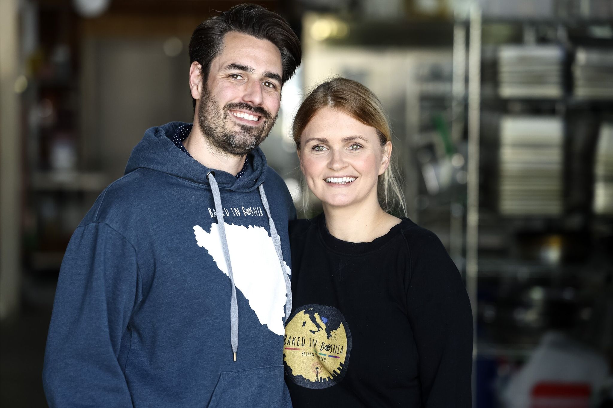 Eric and Selma Mansell, owners of Baked in Bosnia, are shown in their business’s Seattle kitchen space on May 28. (Nick Wagner / The Seattle Times)