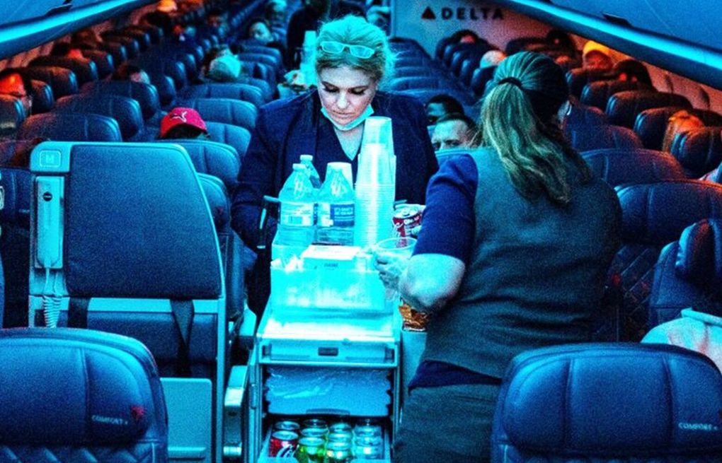 Please stop touching the flight attendants