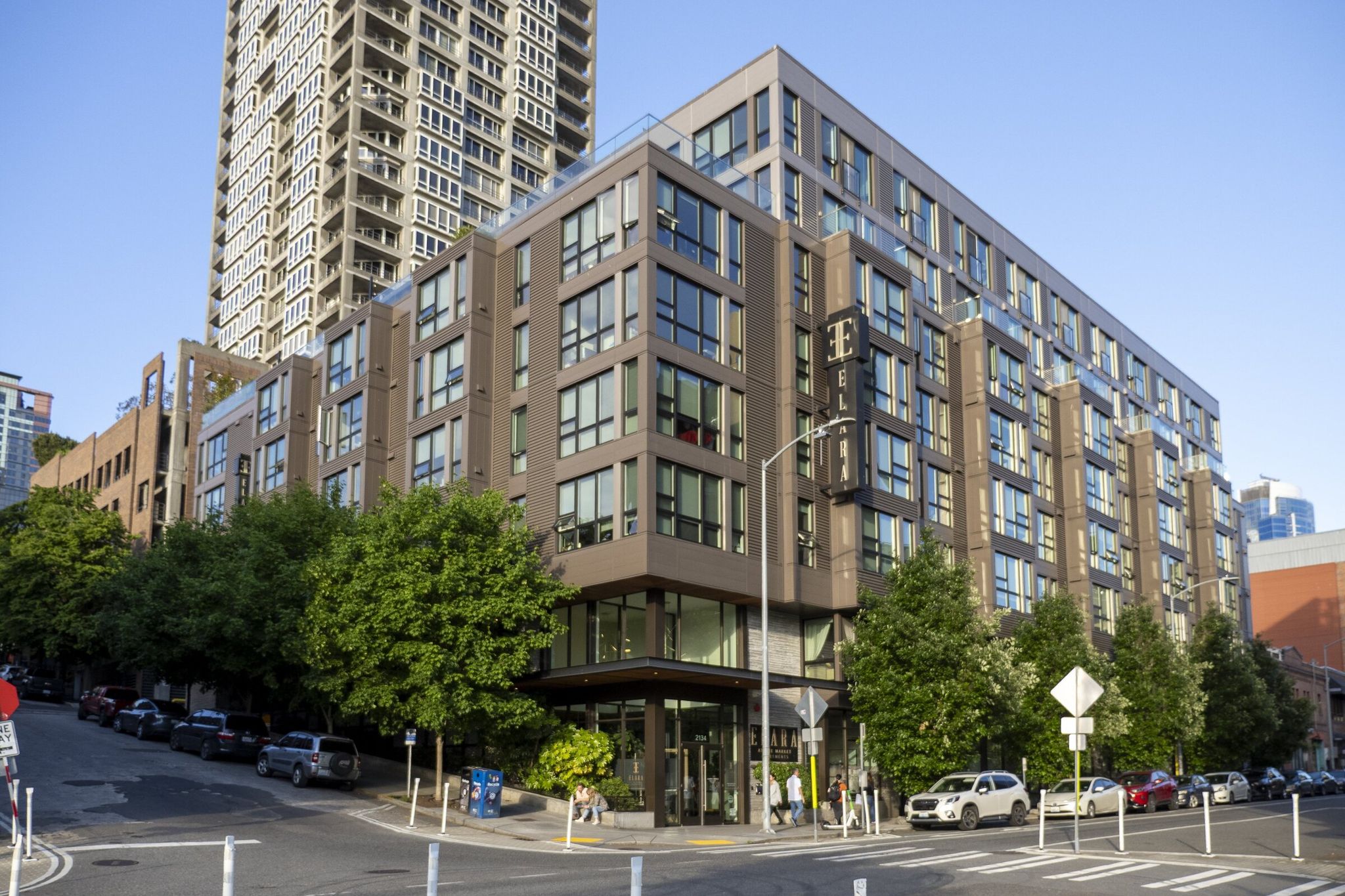 Elara at the Market will be Seattle’s first social housing building. Despite having just 150 apartments, the property drew more than 10,000 applicants in an online lottery. (Kevin Clark / The Seattle Times)
