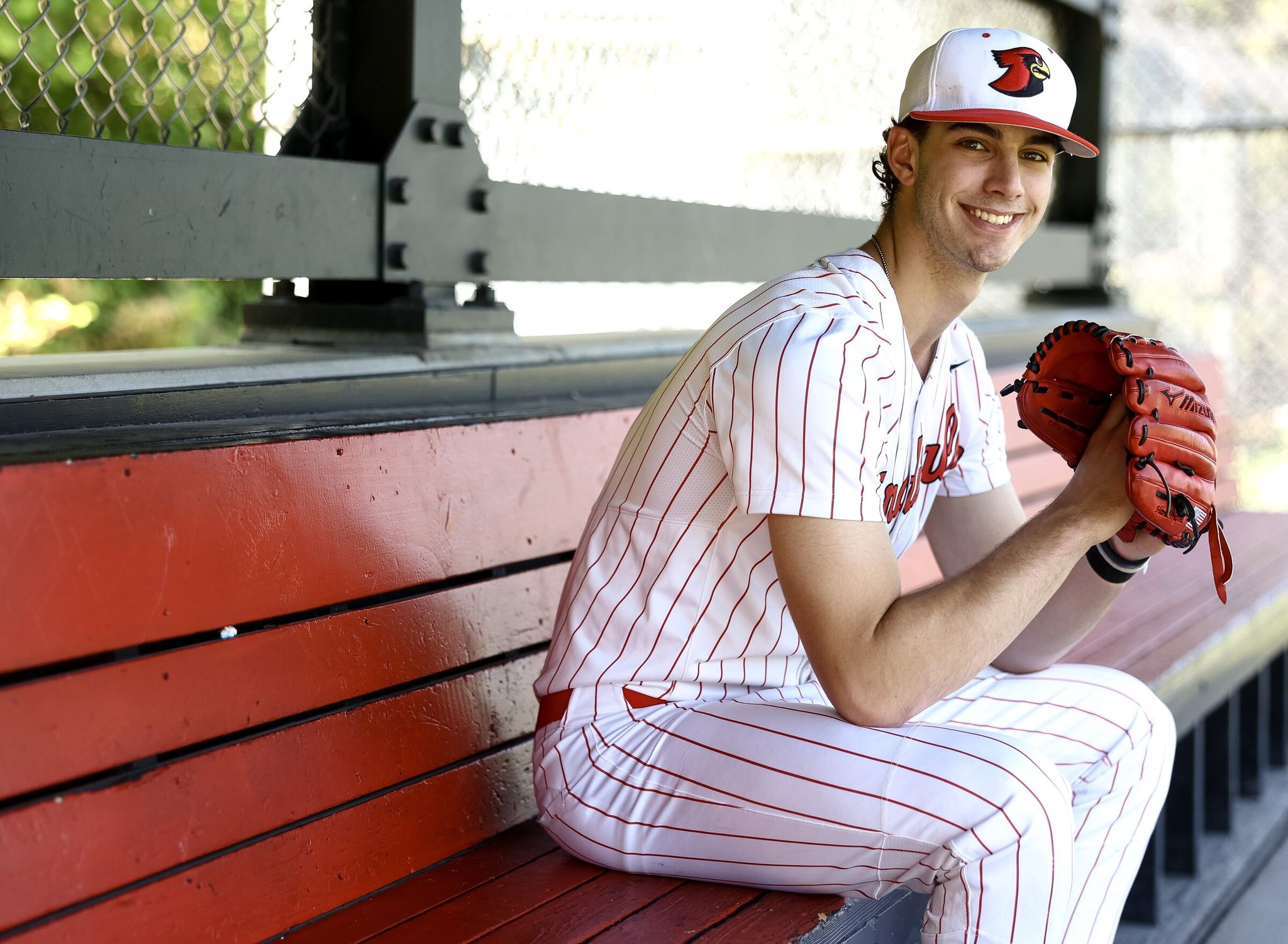 Seattle Academy pitcher and Eli Herst, a Vanderbilt signee, pose for a photo on Thursday, May 28, 2026, in Seattle. (Nick Wagner / The Seattle Times)
