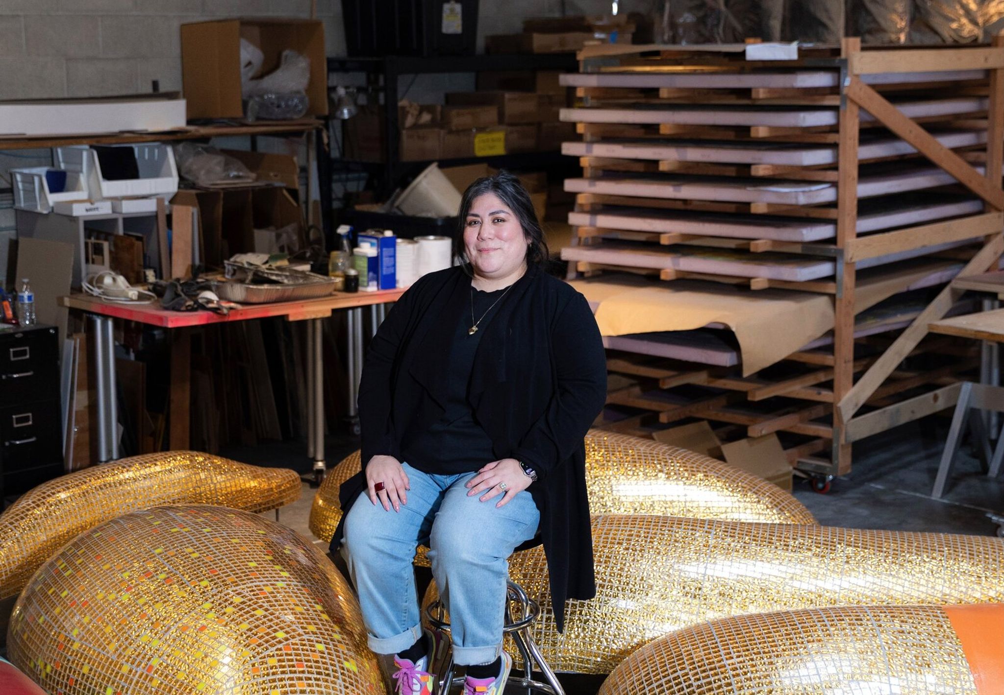 Angelina Villalobos, who developed the color scheme for 'Migration,' for Tieton Mosaic. (Arturo Solorio / for Tieton Mosaic)