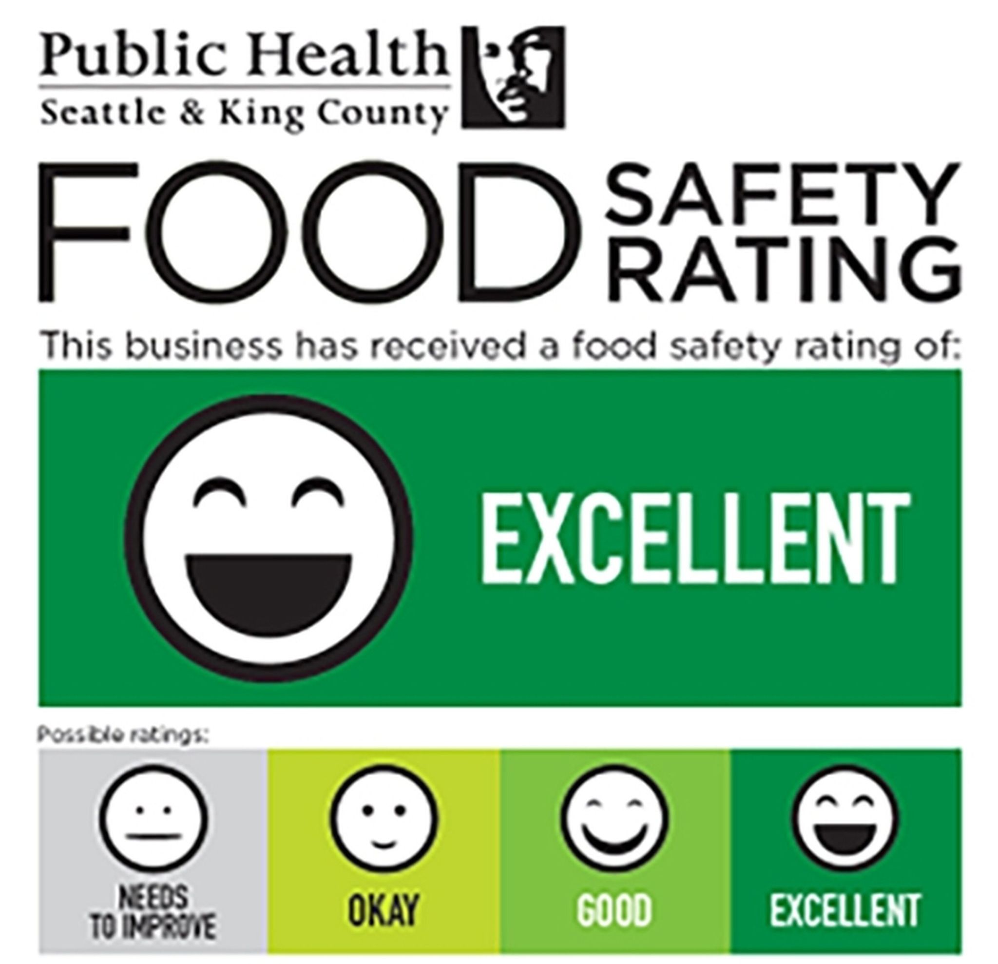 King County restaurants post storefront signs that display their health-inspection status at a glance. (Courtesy of King County)
