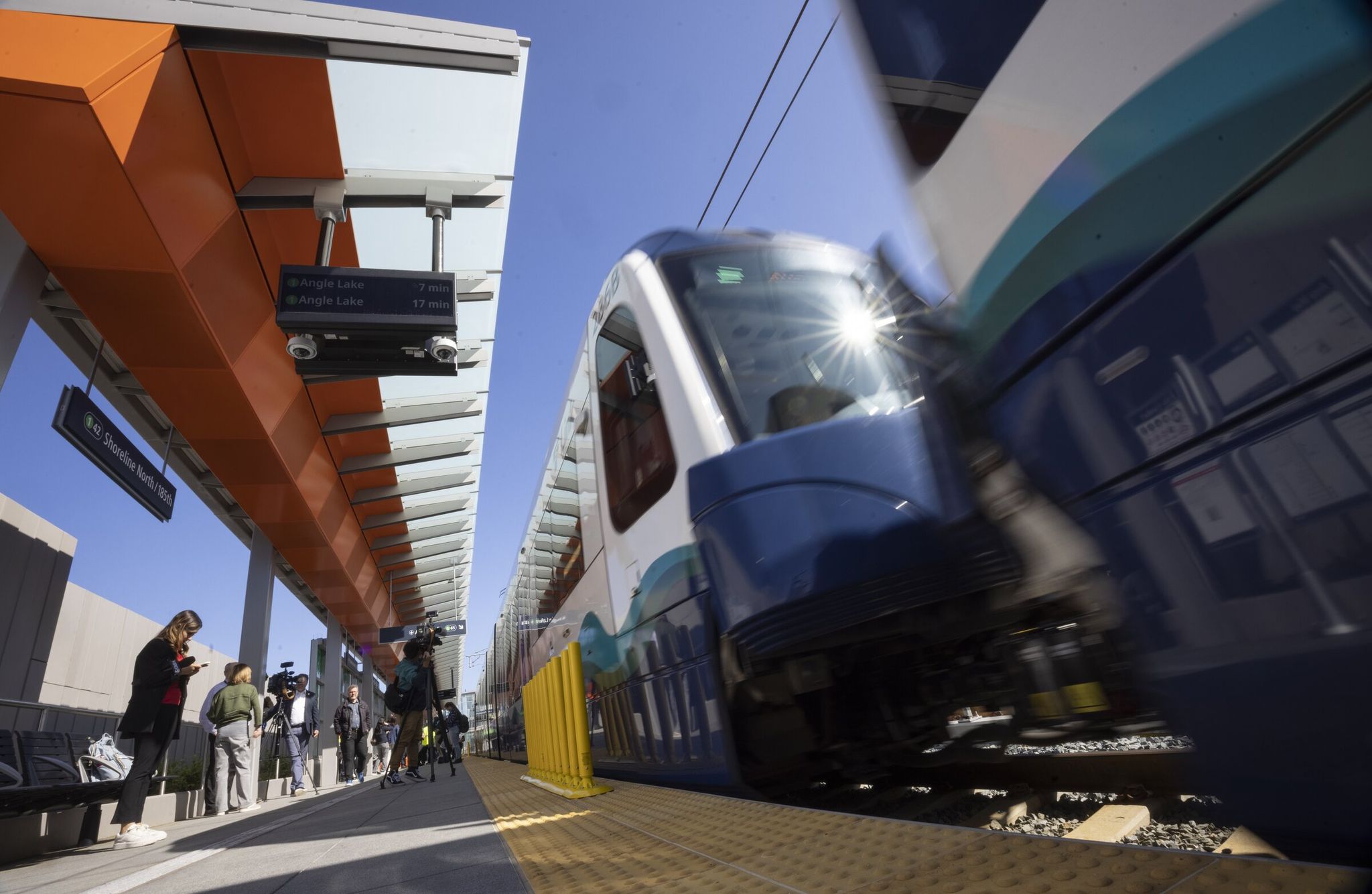 Light rail will have to handle a large share of passenger flow in the coming weeks due to the influx of World Cup fans. (Ellen M. Banner / The Seattle Times, 2024)