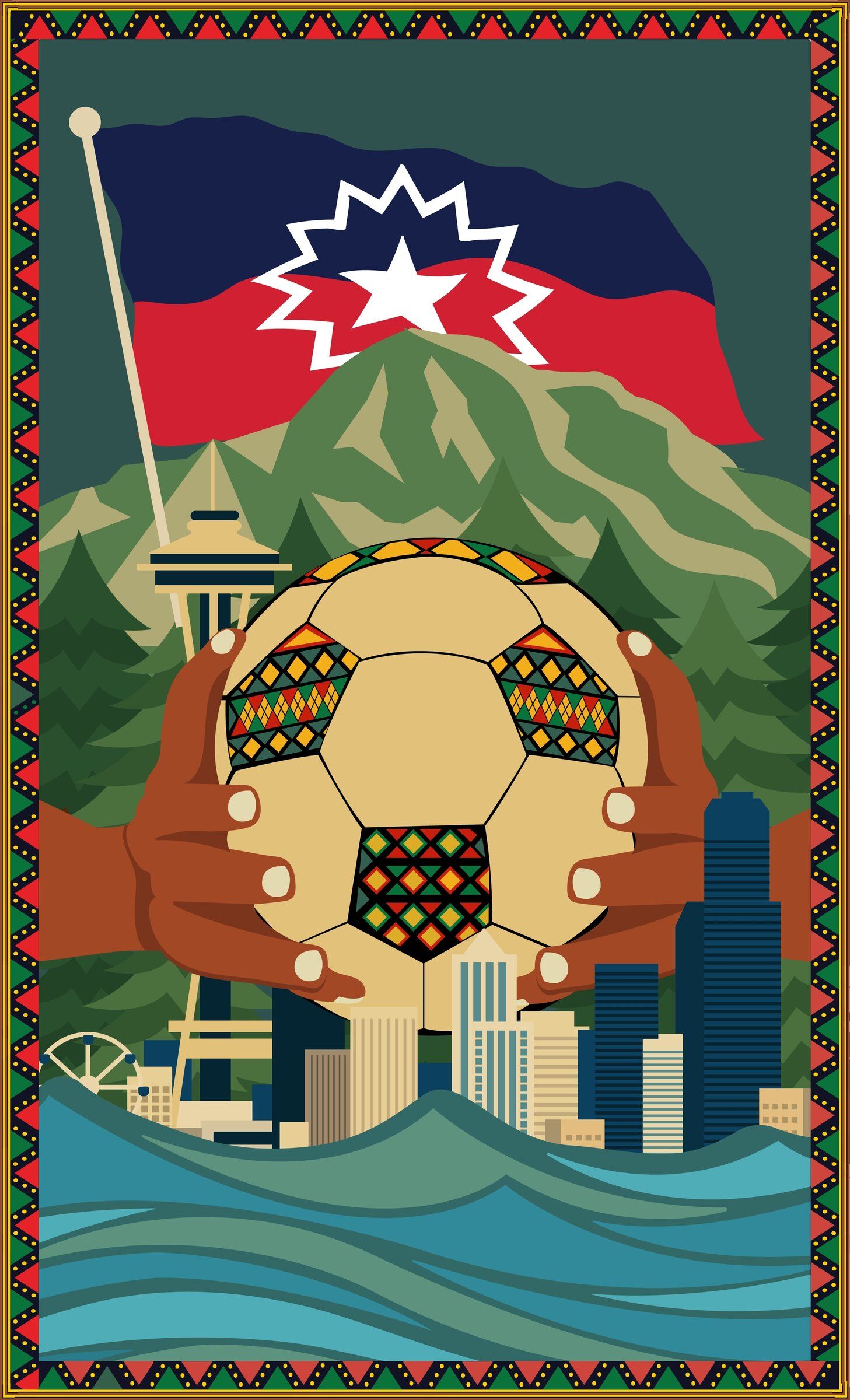 Winning design by Samray Estifanos reflects his Eritrean heritage and expresses unity for the World Cup. (Samray Estifanos)