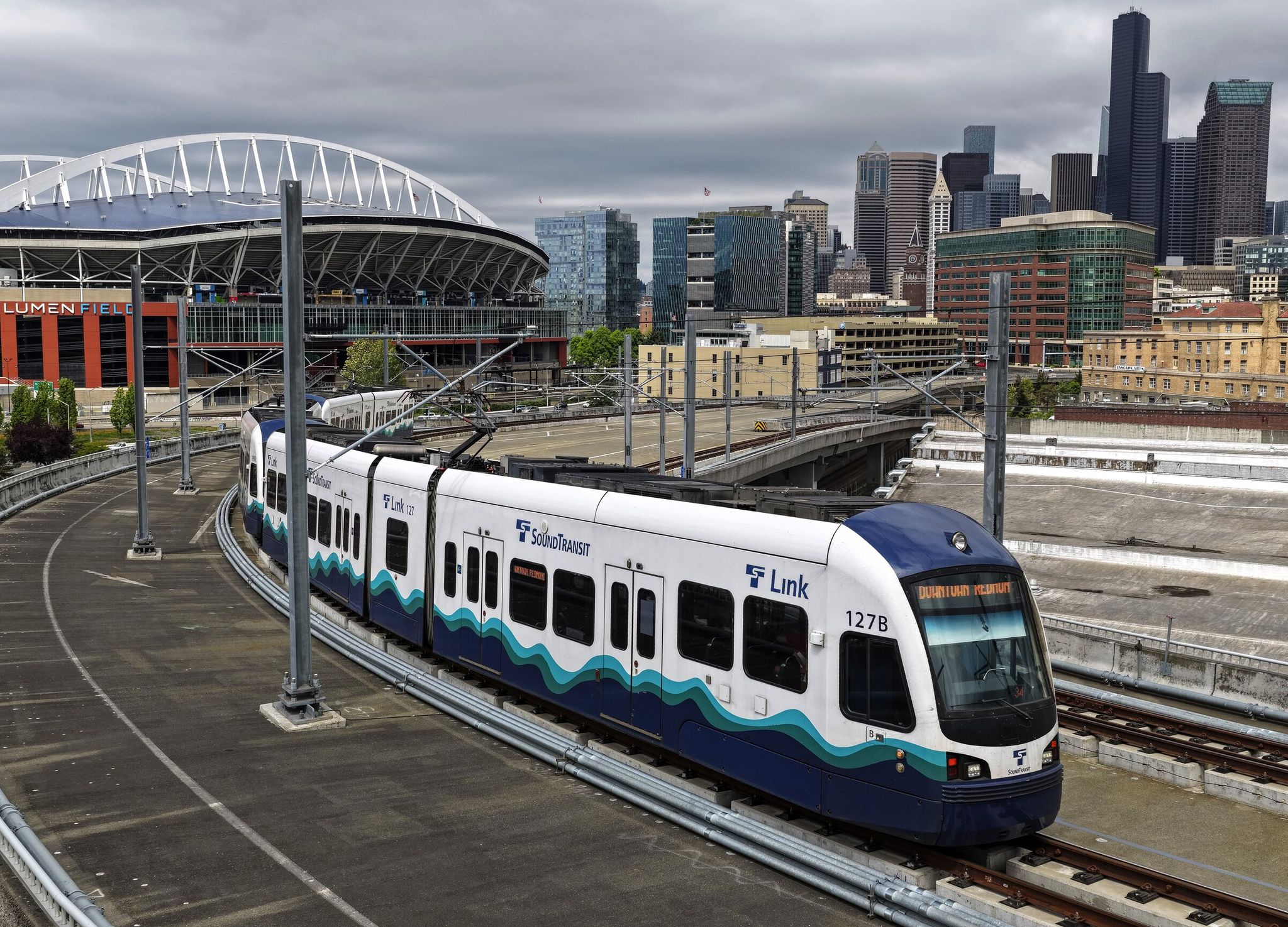 Light rail will be key to the success of moving World Cup crowds, along with regular riders, over the next month. (Nick Wagner / The Seattle Times)