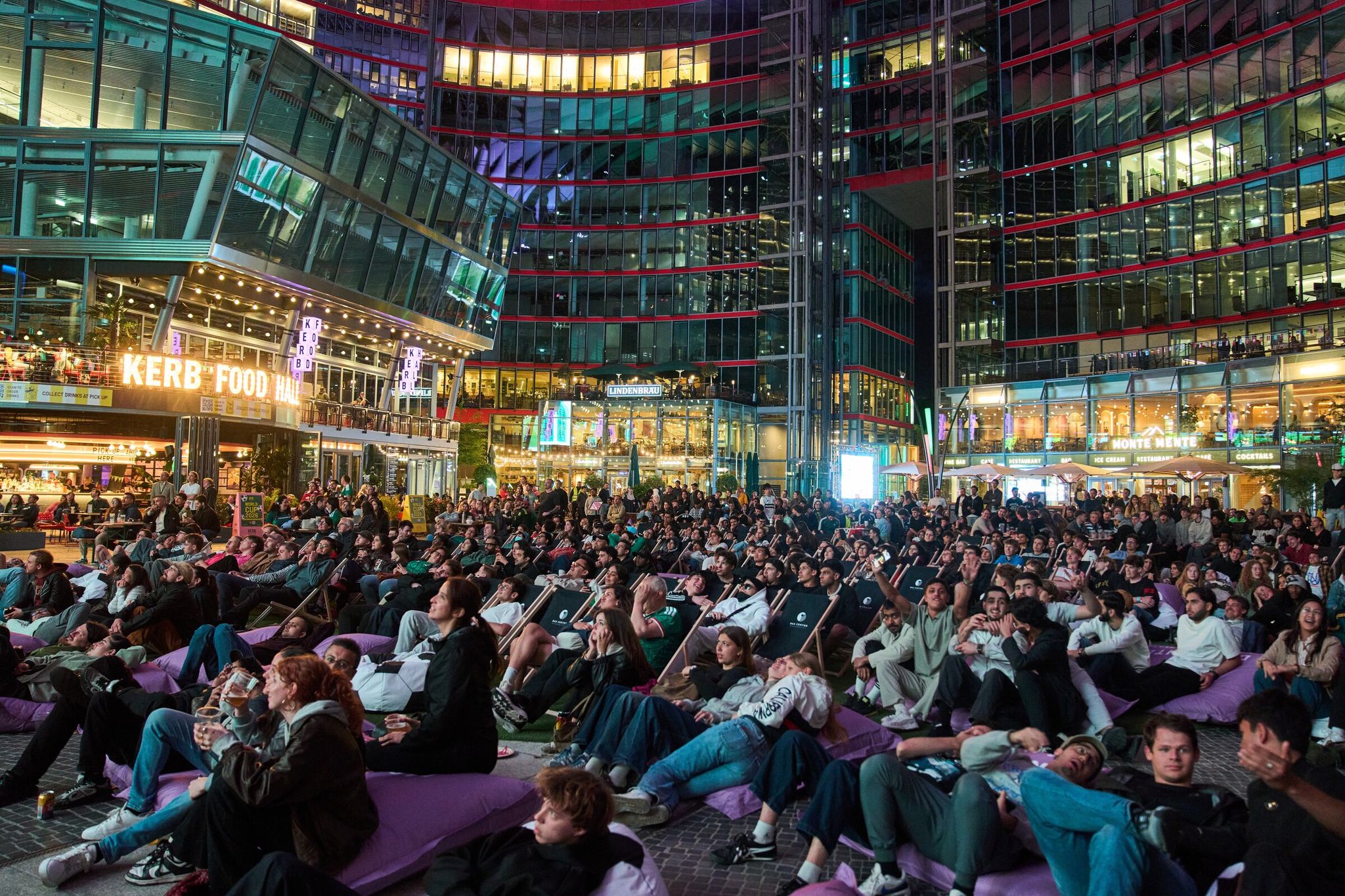 Fans in Berlin watch a broadcast of Mexico vs. South Africa. (Ebrahim Noroozi / The Associated Press)