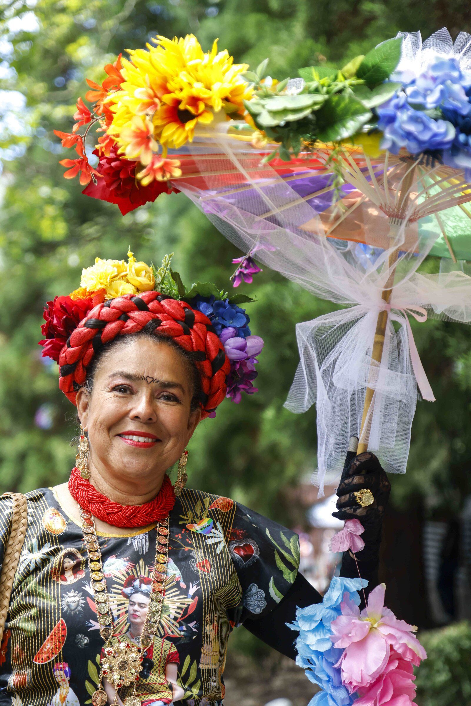 Yola Ibarra at the annual Pride Parade in downtown Seattle on Sunday. (Andrew Burke-Stevenson / The Seattle Times)