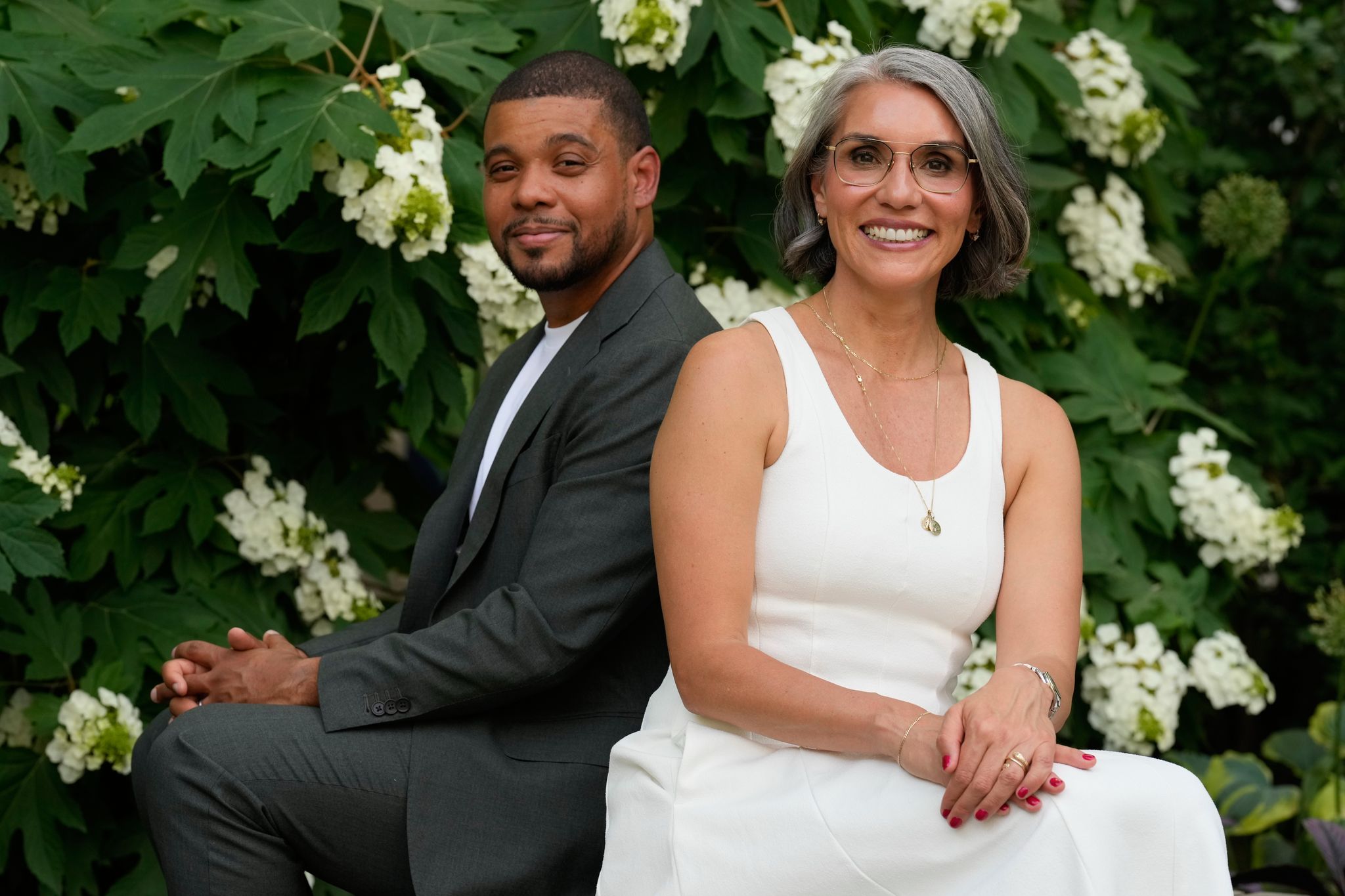 Carmen Rojas, CEO of the Marguerite Casey Foundation, and Daniel Gould, vice president of investments at the foundation, in New York. (AP Photo/Seth Wenig)