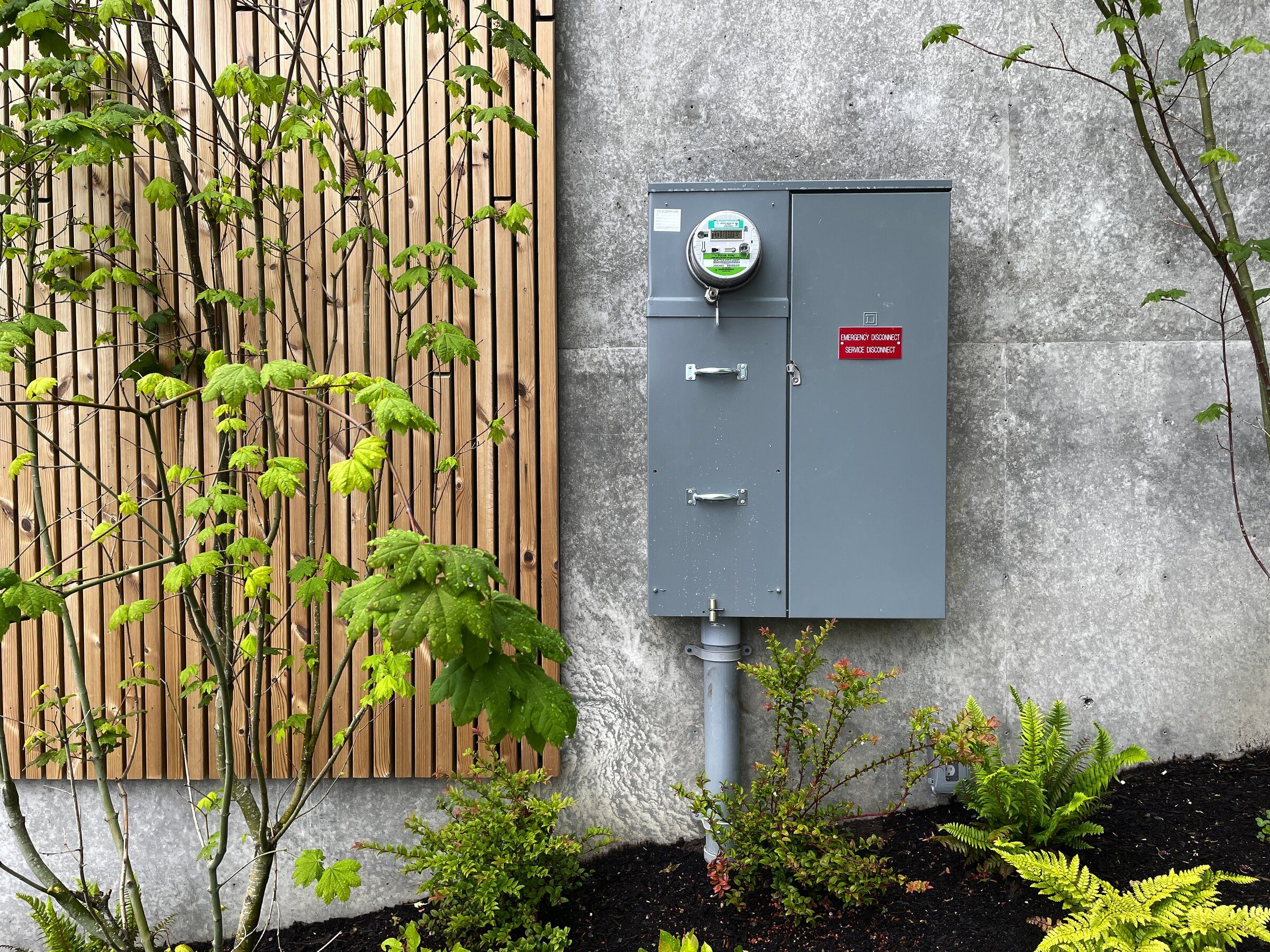 Power is supplied to an Anne-style home from underground rather than through overhead wires. (Ken Lambert / The Seattle Times)