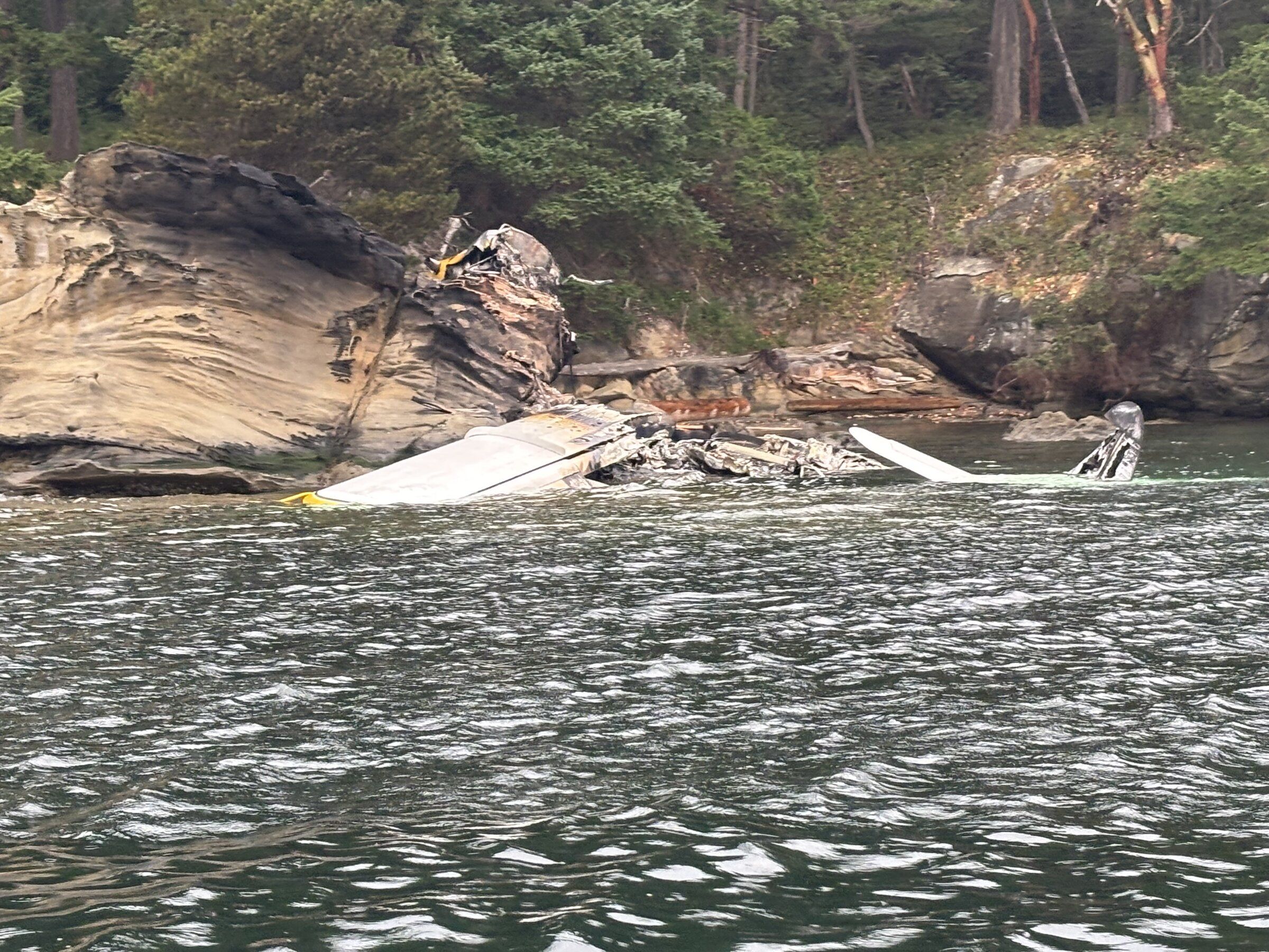 The plane crashed in the water Thursday off Sucia Island in the San Juan Islands. (Courtesy of Laura Rumford)