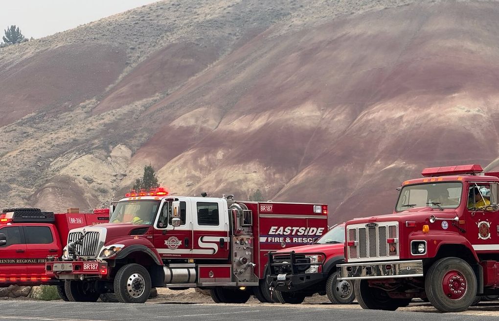 Wildfire chars land surrounding Oregon's Painted Hills