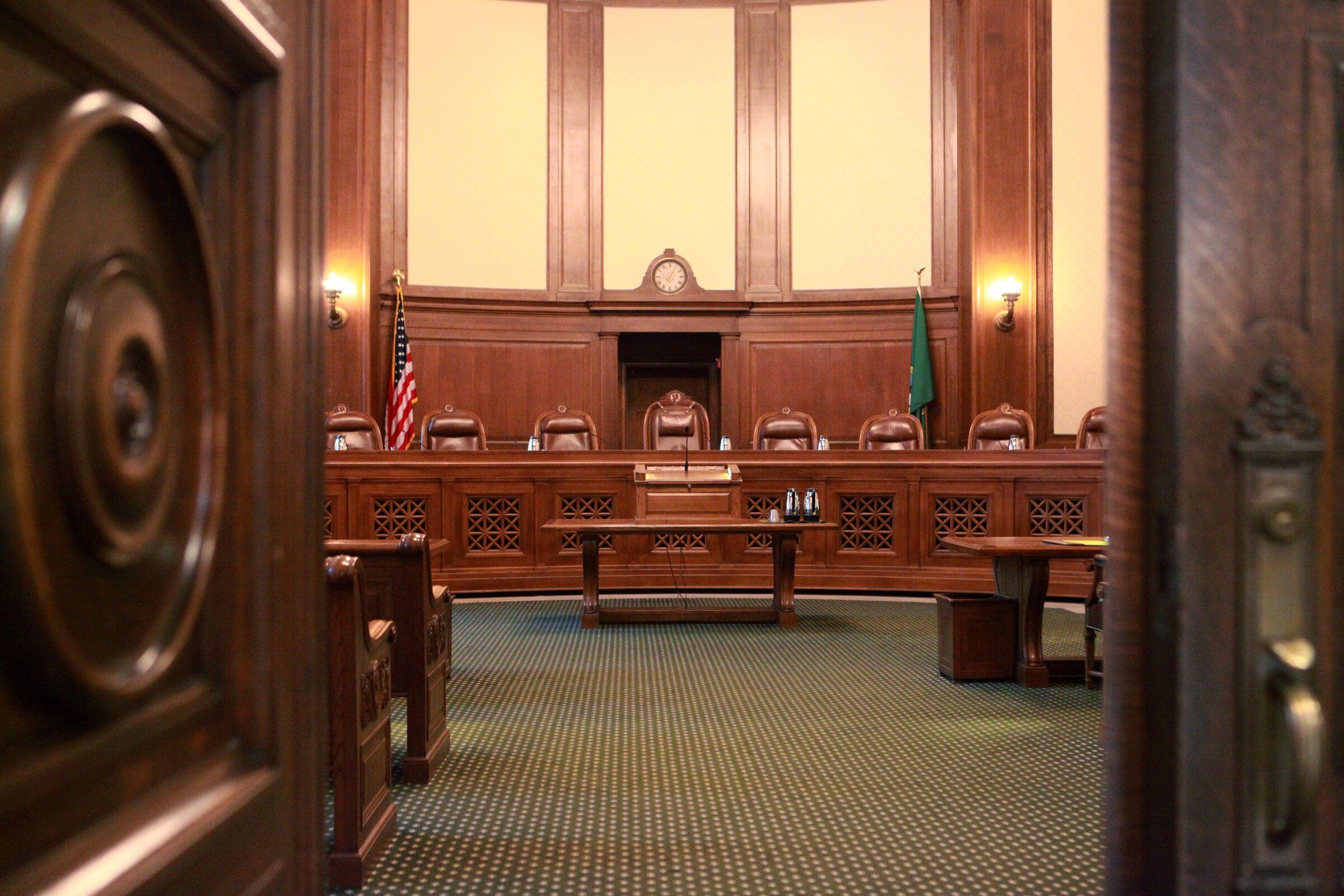 The Washington State Supreme Court chamber in Olympia. Five positions are on the ballot this year instead of the usual three. (Ken Lambert / The Seattle Times, File photo)