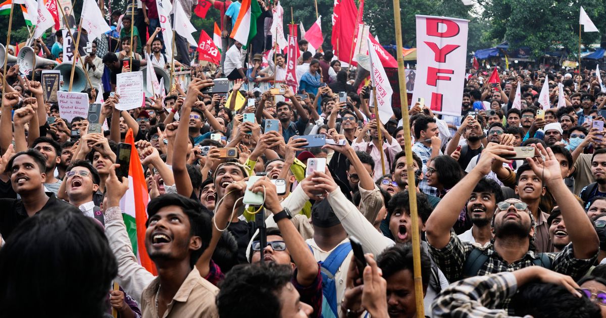 Protesters celebrate resignation of India's education minister - image 2