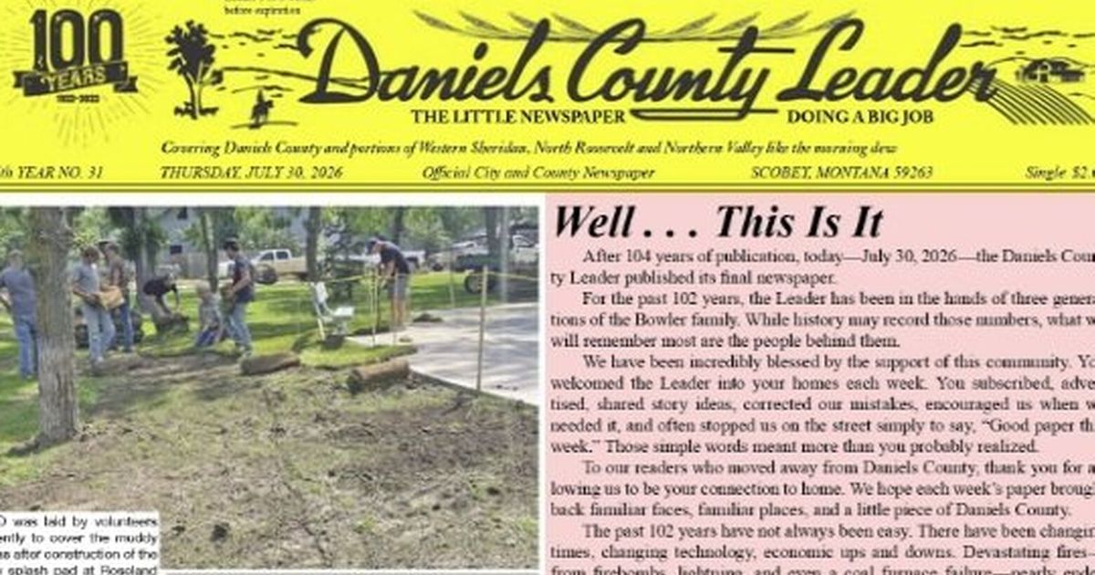 Montana newspaperman and his rural town bid farewell to local paper