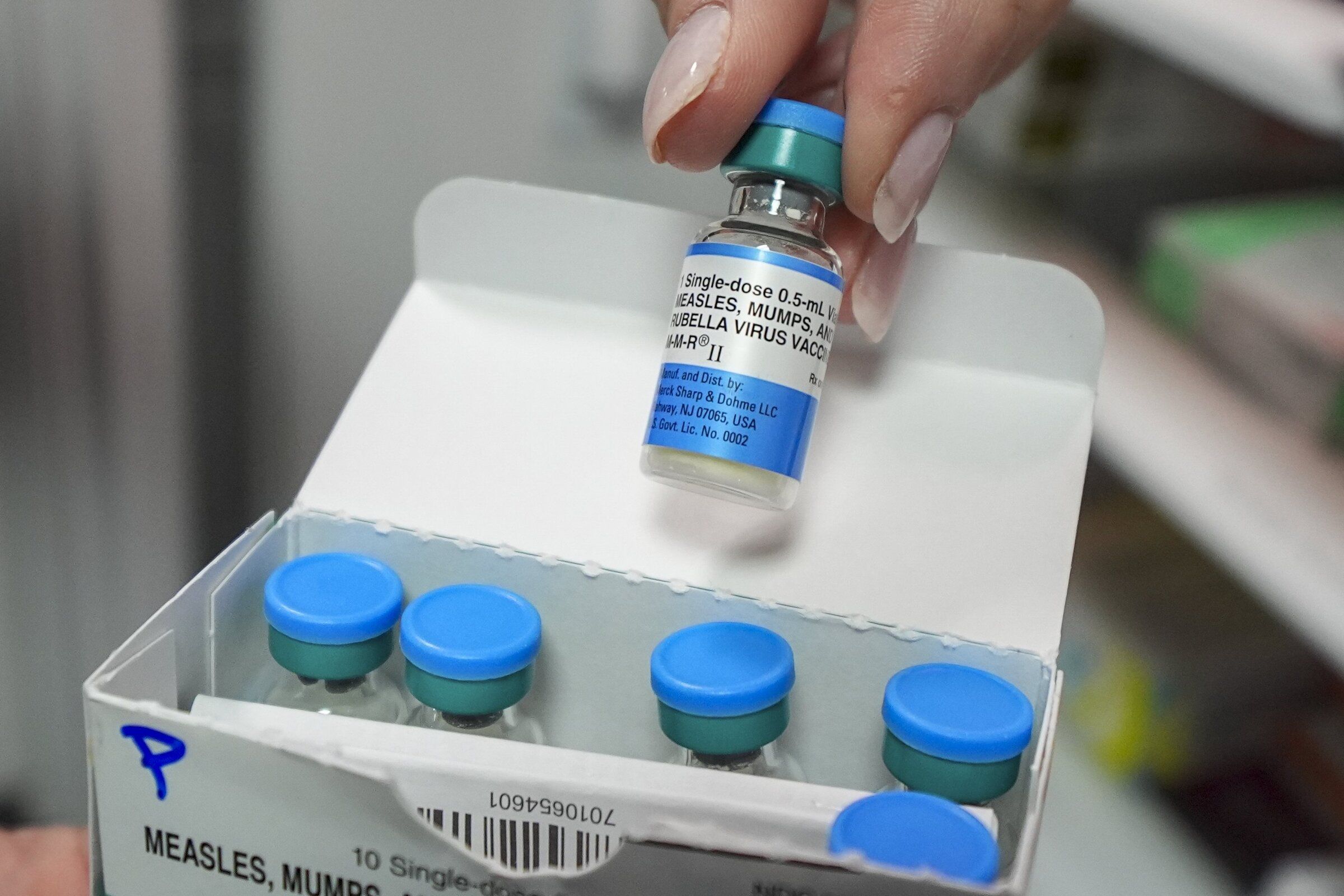 Vials of the MMR (measles, mumps and rubella) vaccine. (Julio Cortez / The Associated Press)