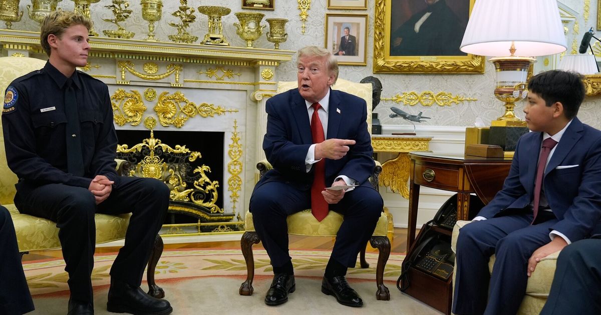 Teen lifeguard and boy he rescued are honored at White House after Trump saw dramatic viral video