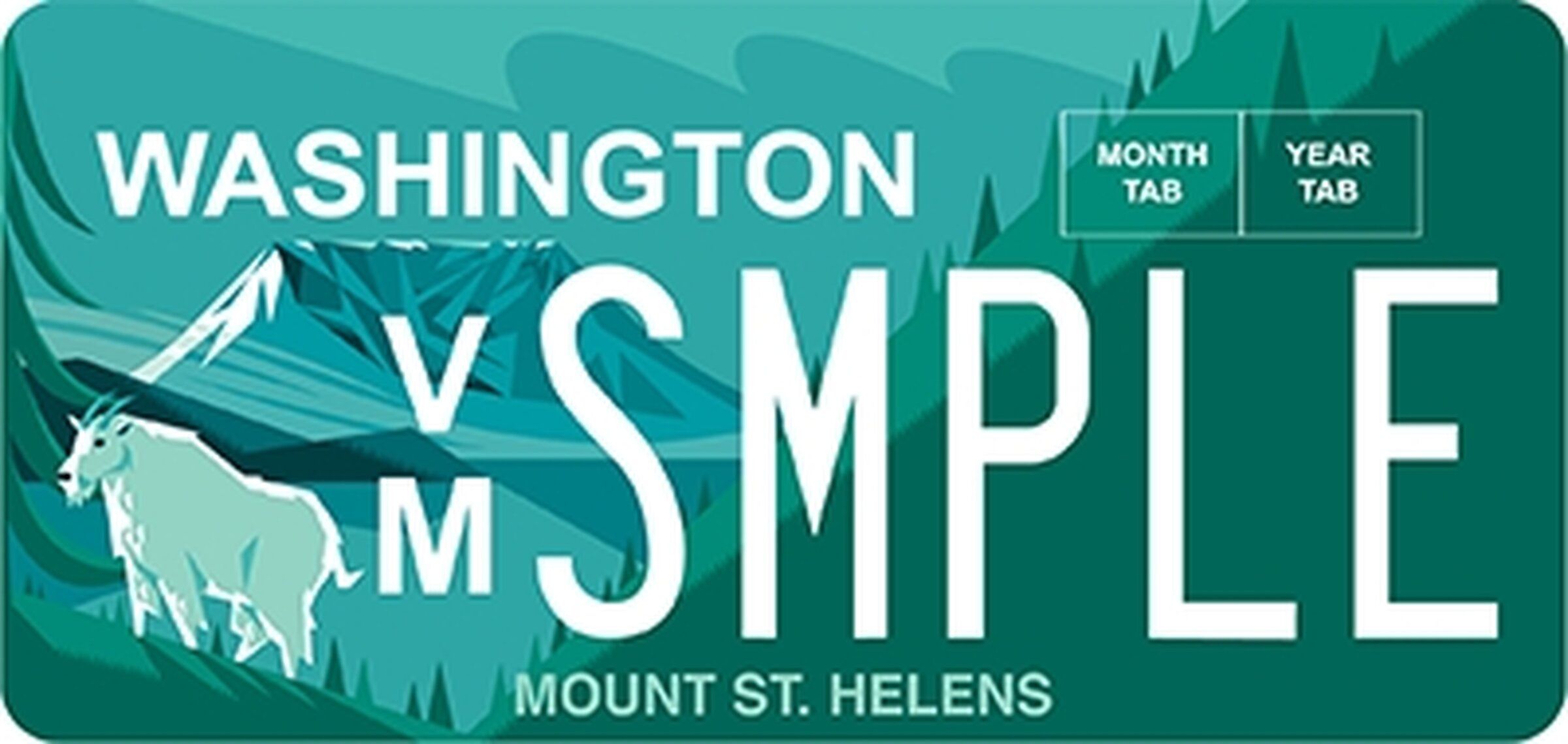 Mount St. Helens license plate design. (Washington State Department of Licensing)