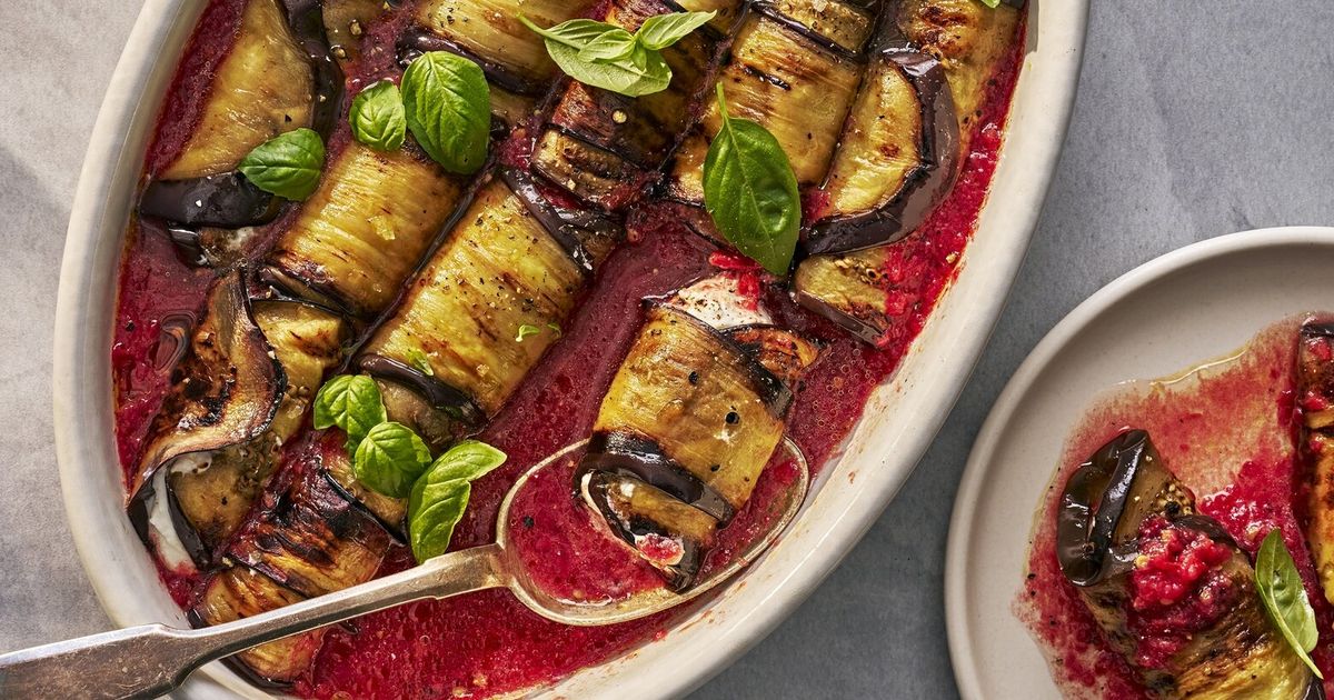 Eggplant, ricotta and tomatoes come together in this summery involtini