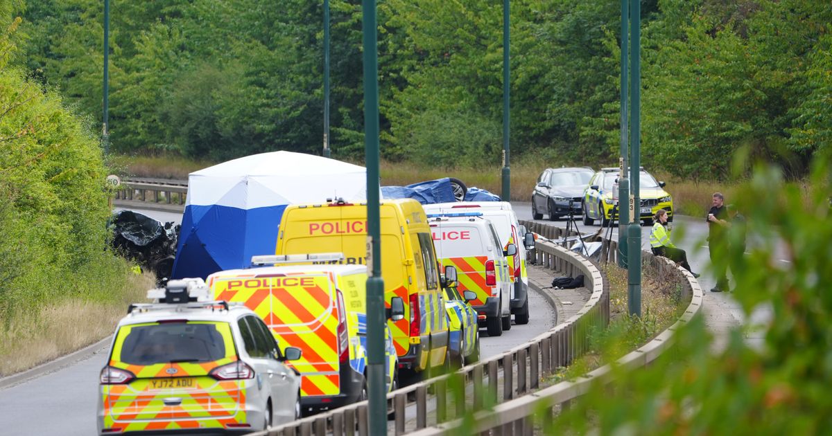 A head-on collision in northeast England kills 7 people, including 2 police officers