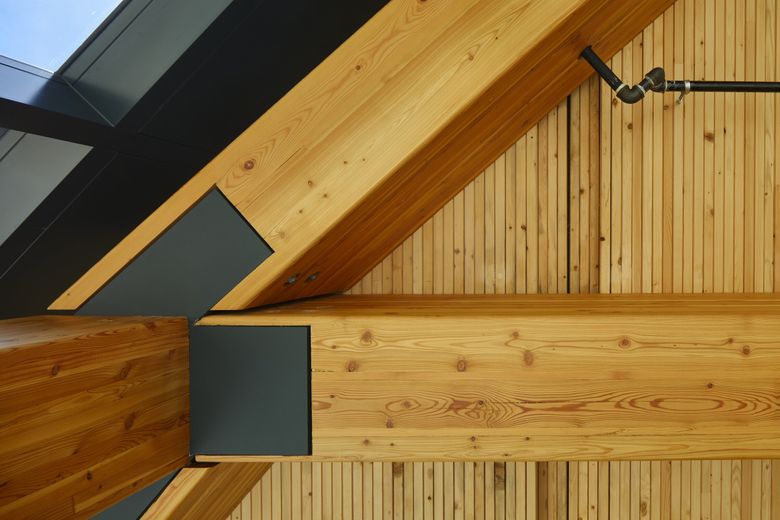 The Lakeview Office Building in Kirkland is the first mass timber office development on the Eastside. It was designed by LMN architects. (Benjamin Benschneider)