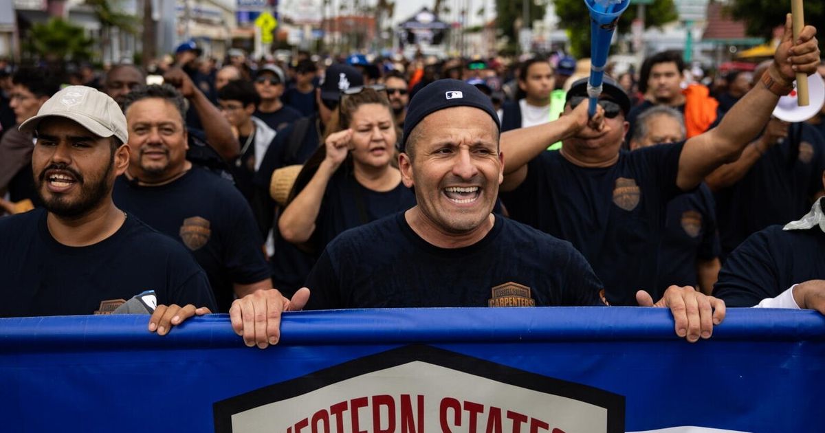 Union workers at Labor Day rally in California sound the alarm
