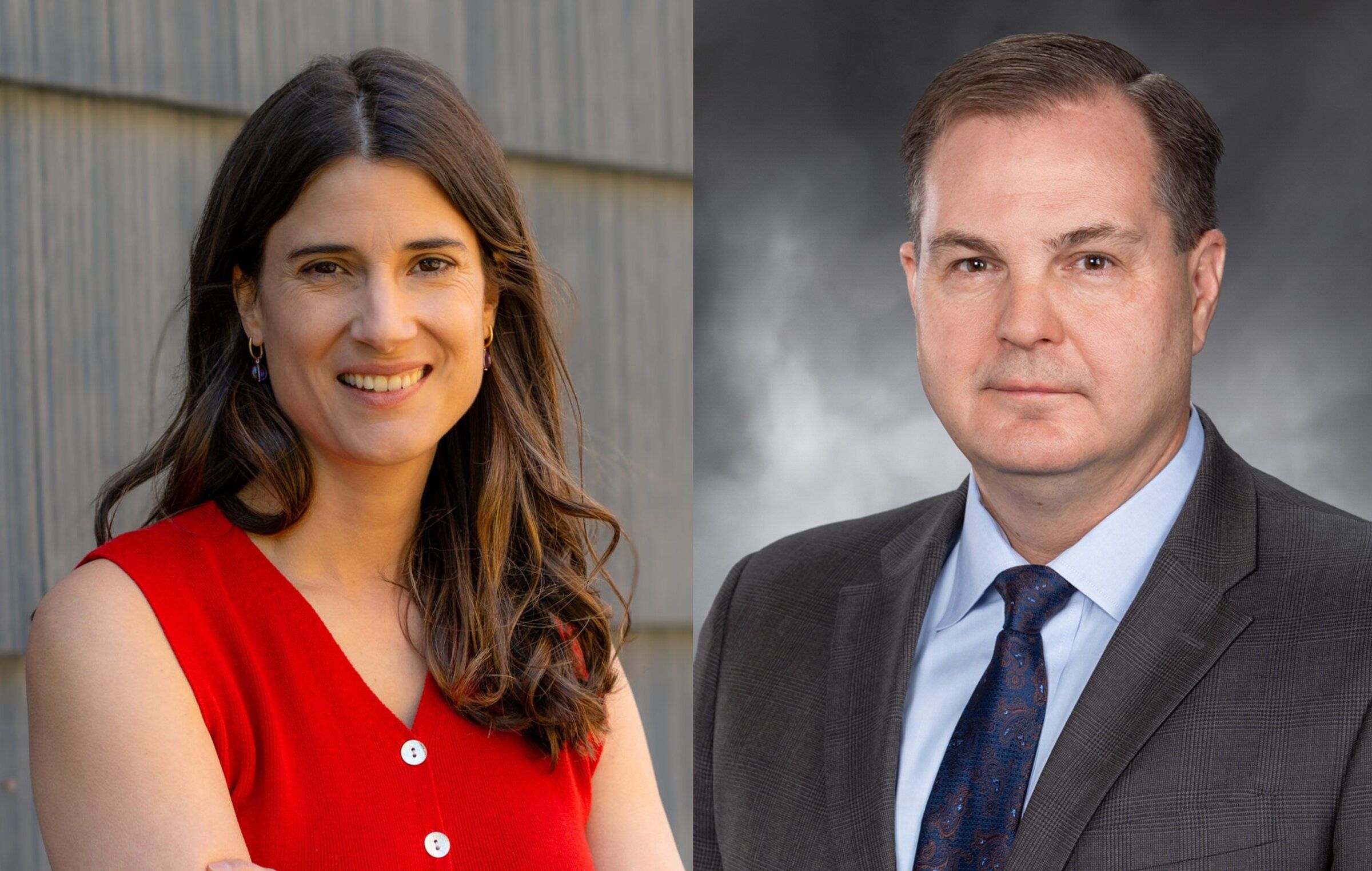 Marie Gluesenkamp Perez, left, and John Braun are candidates for Washington’s 3rd Congressional District seat. (Courtesy of the campaigns)