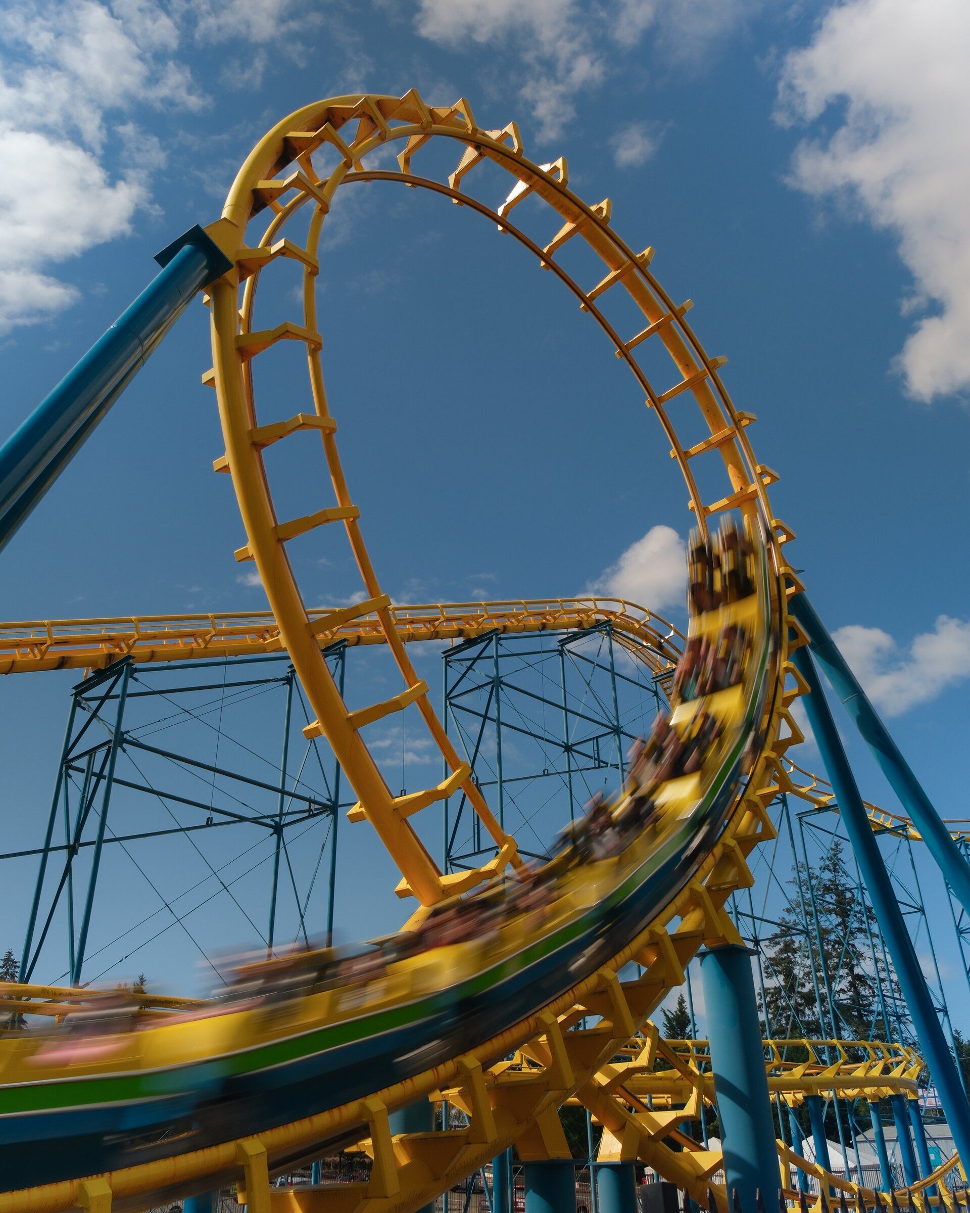 In addition to the water park, Wild Waves featured rides including the Wild Thing roller coaster. (Genna Martin / special to The Seattle Times)