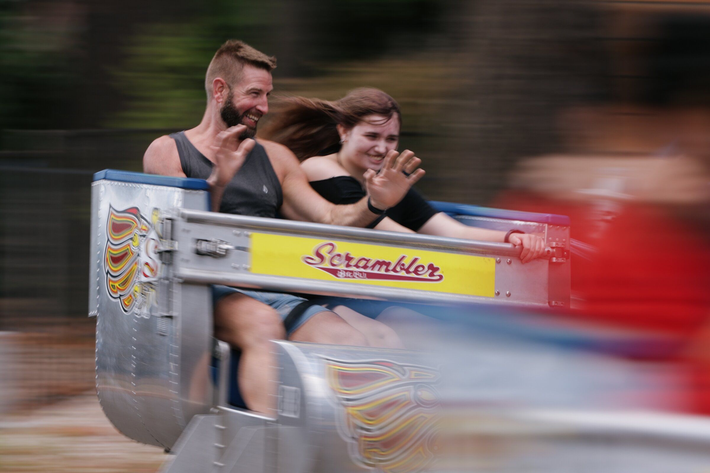 Visitors ride the Scrambler at Wild Waves on Aug. 29. (Genna Martin / special to The Seattle Times)