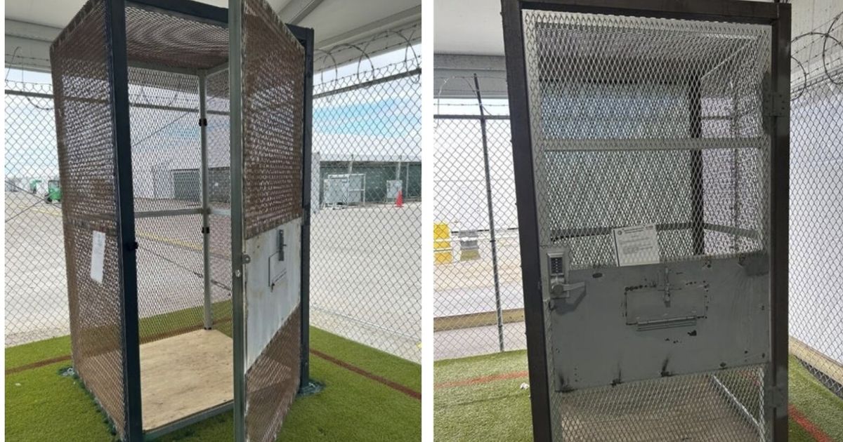 ‘Alligator Alcatraz’ used small cages as ‘calming areas,’ report says