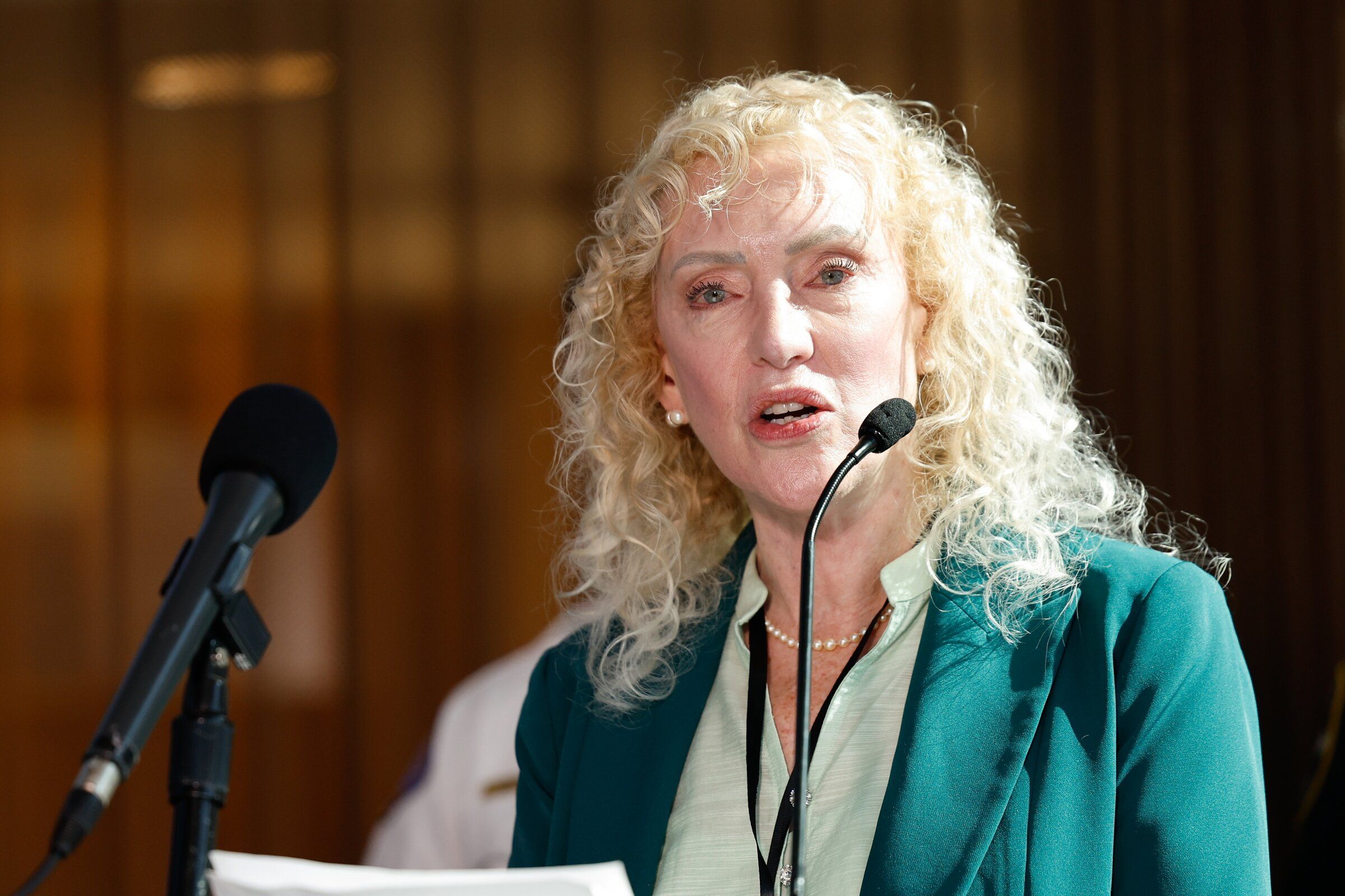 Seattle Office of Emergency Management Director Curry Mayer speaks at a news conference Thursday about the mayor’s new order strengthening the city’s approach to coordination, preparedness and emergency management planning during major incidents. (Karen Ducey / The Seattle Times)