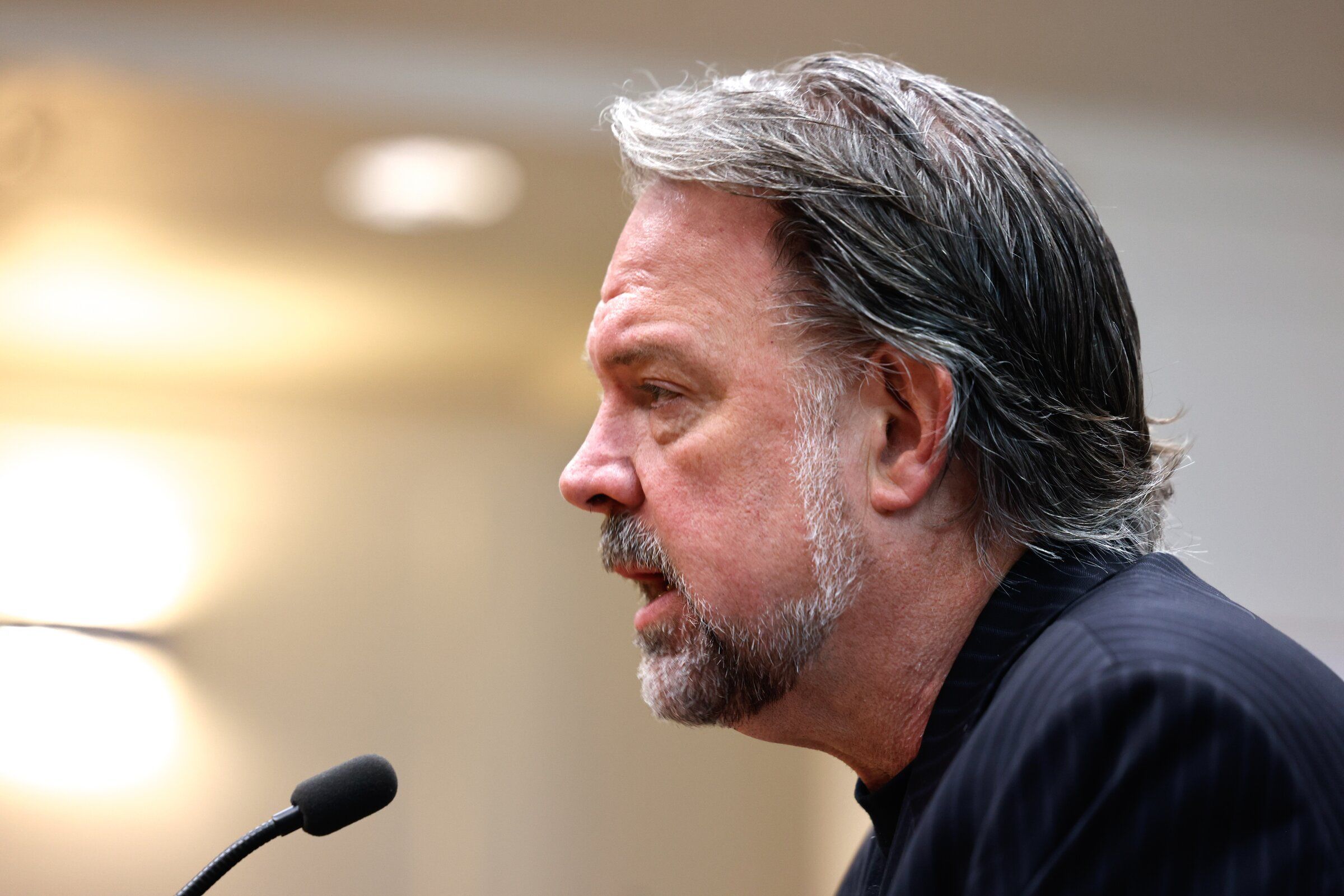 Brian Heywood, founder of Let’s Go Washington, a conservative group, speaks at the first public hearing on the proposed “millionaires tax” before the state Senate Ways and Means Committee in Olympia in February. The state Public Disclosure Commission has dismissed a complaint alleging that conservative political committee Let’s Go Washington violated campaign finance laws. (Karen Ducey / The Seattle Times)