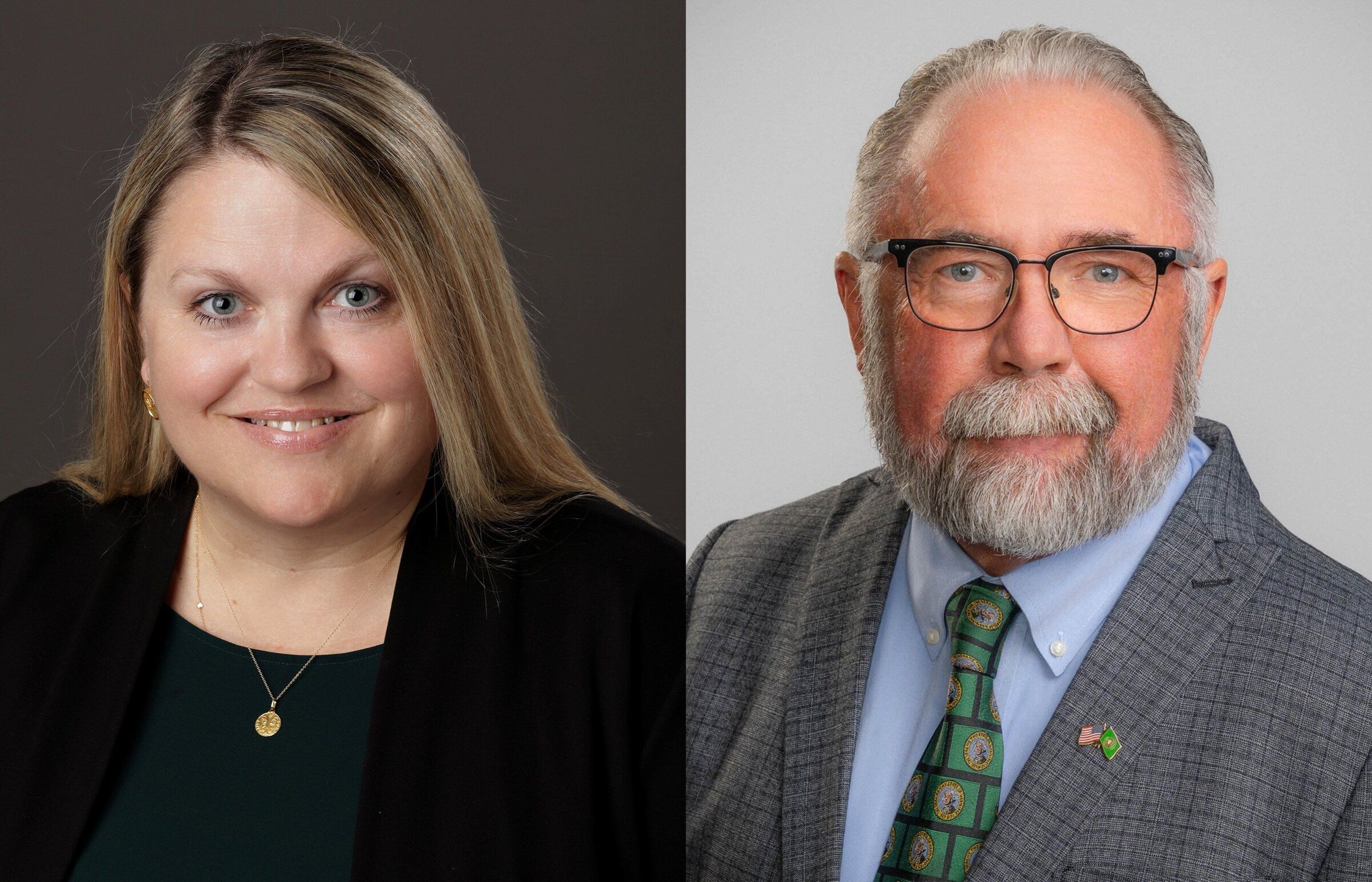 Jaime Hawk, left, and David Stevens are running for Washington State Supreme Court, Position 3. (Courtesy of the campaigns)