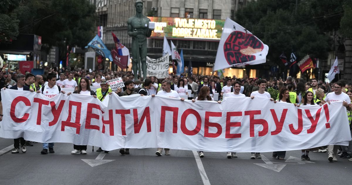 Serbia’s protesting youth formally join race challenging Vucic before next month’s election