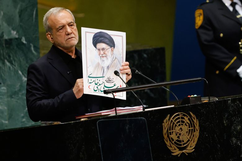 In defiant speech, Pezeshkian calls out Trump and says Iran will fight 'until  our last breath' | The Seattle Times