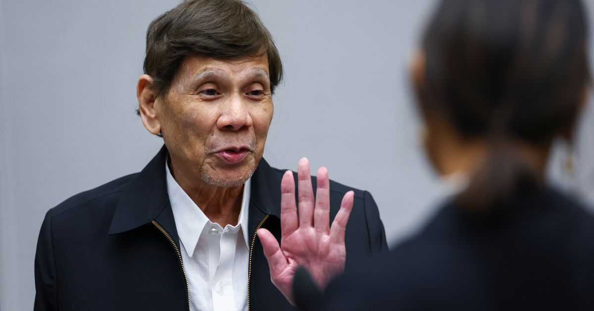 Former Philippine President Rodrigo Duterte appears in court in The Hague